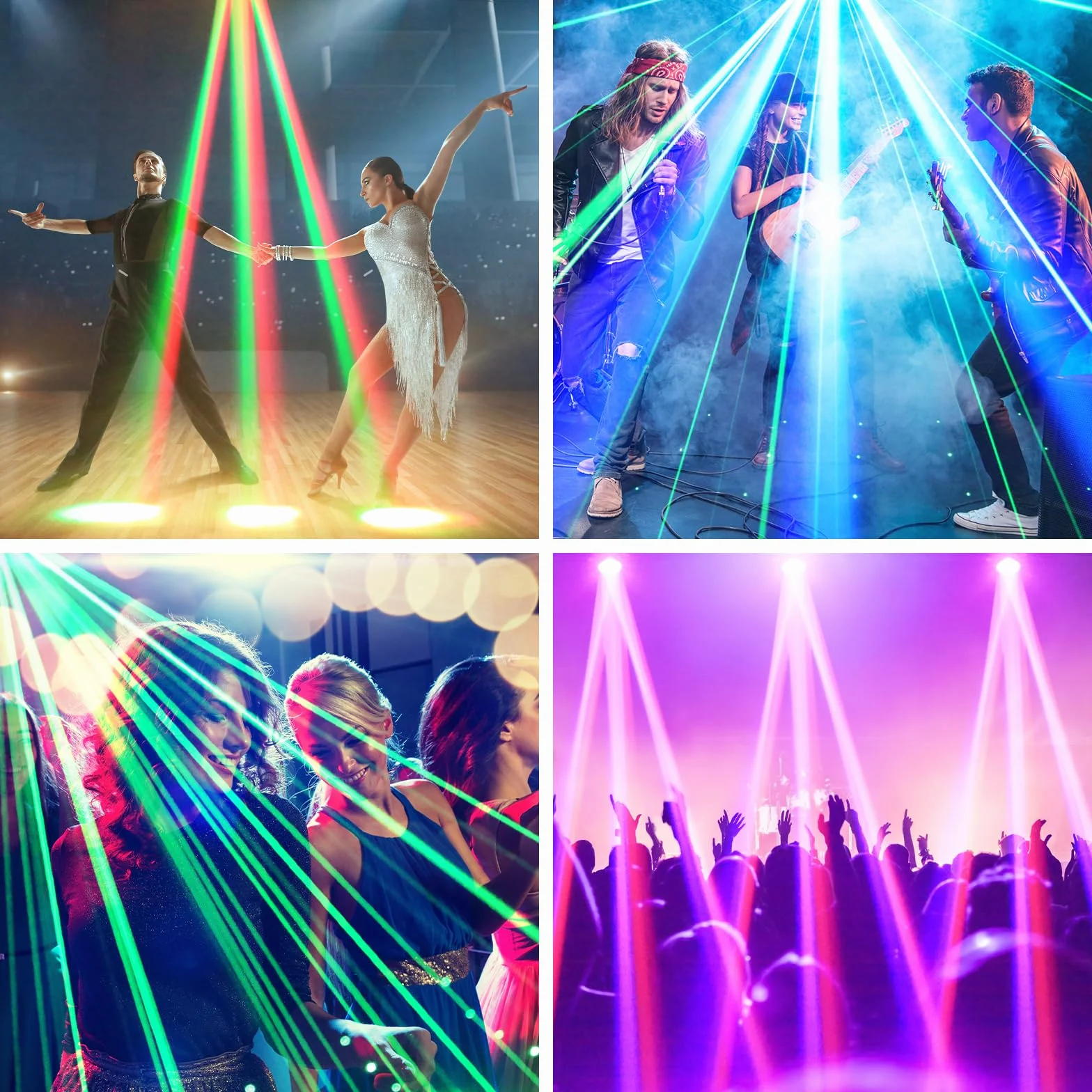 2PCS Cabeza Móvil Beam RGBW 3 en 1 de 30W, Tira de Luces con Efecto de Persecución d-mx512 Sonido Activo con Control Remoto para DJ Fiestas Discotecas Bodas Escenarios y Espectáculos