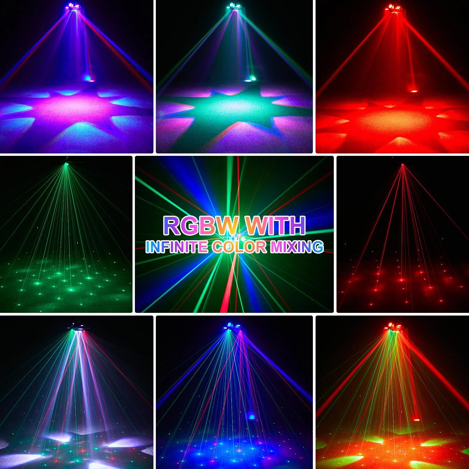 180W Cabeza Móvil LED RGBW Luz Discoteca 19CH Beam Moving Head para Fiestas Bodas Bar Iluminación de escenarios