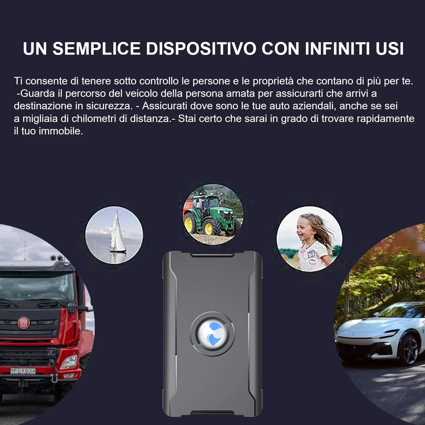 wanwaytech Localizador GPS Tracker para coche, moto y perros, 90 días de espera 6000 mAh, alarma antirrobo, seguimiento global en tiempo real – Tarjeta SIM gratuita, aplicación incluida, rastreador
