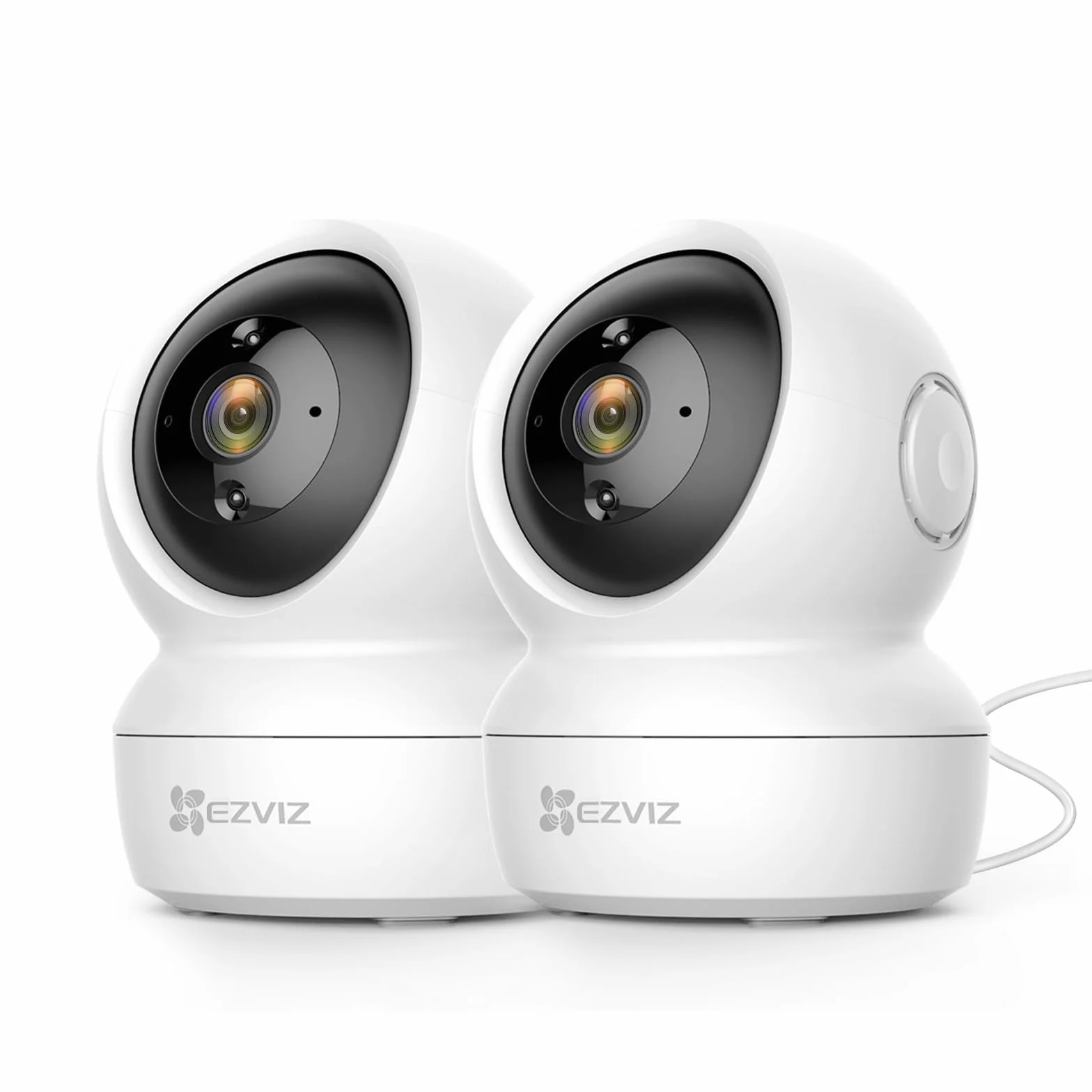 EZVIZ C6N 2-Pack Cámaras Vigilancia WiFi Interior 360º 1080P Visión Nocturna Audio Bidireccional Detección Movimiento