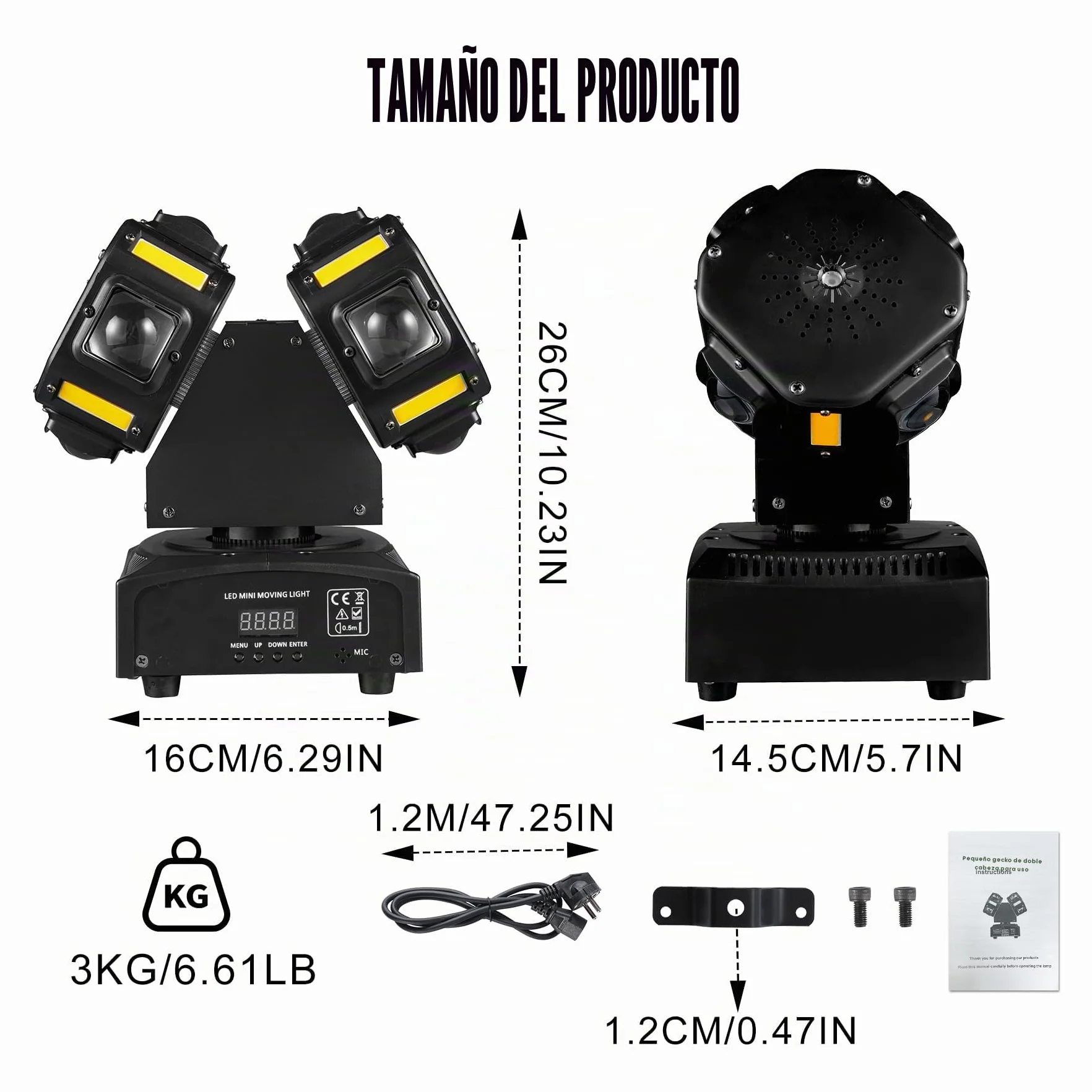120W Luces Discoteca, 8x10W Cabeza móvil LED, DMX 512 Luce DJ Con 8x5W luz Estroboscópica de Alta luminosidad, Luces Led Escenario Para DJ Bar club Disco Fiestas Hogar Cumpleaños Bodas