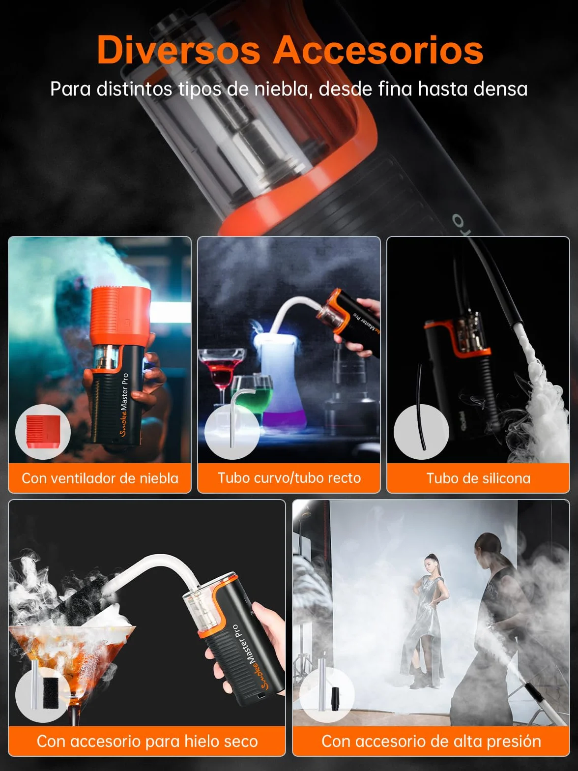 Rollei Smoke Master Pro – Efectos de Niebla Profesionales para Impresionantes Fotos y vídeos, Mando a Distancia inalámbrico, múltiples usos, para Eventos, Fiestas, escenarios, etc