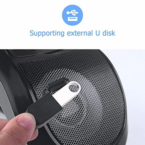 Riloer Motocicleta ATV impermeable Bluetooth altavoz USB sistema de sonido reproductor de audio de música todo negro