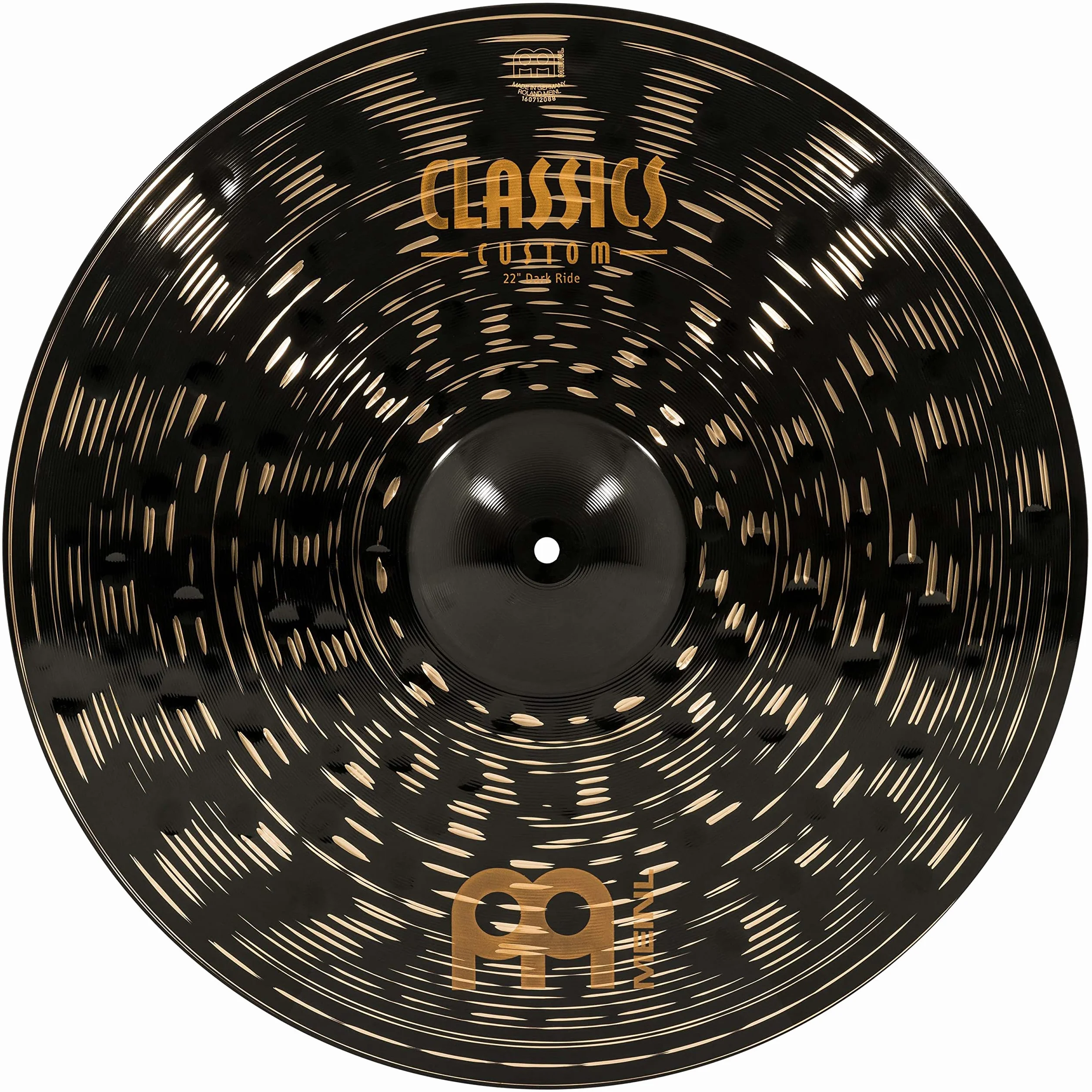 Meinl Cymbals Classics Custom Dark Plato Ride de 22 pulgadas (55,88cm) Platillos de Batería - Bronce B12, Acabado Oscuro (CC22DAR)