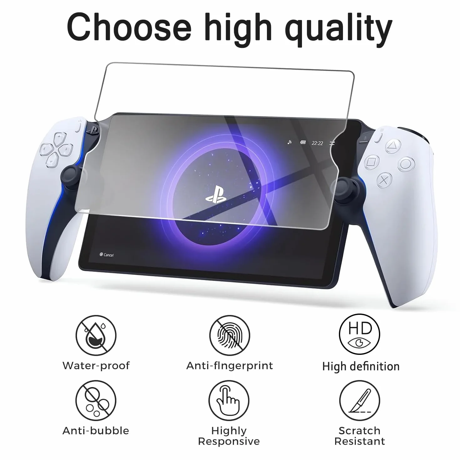 3 Protector de Pantalla Vidrio Templado para Sony PS5 PlayStation Portal, Dureza 9H, Resistente a Arañazos y Huellas Dactilares