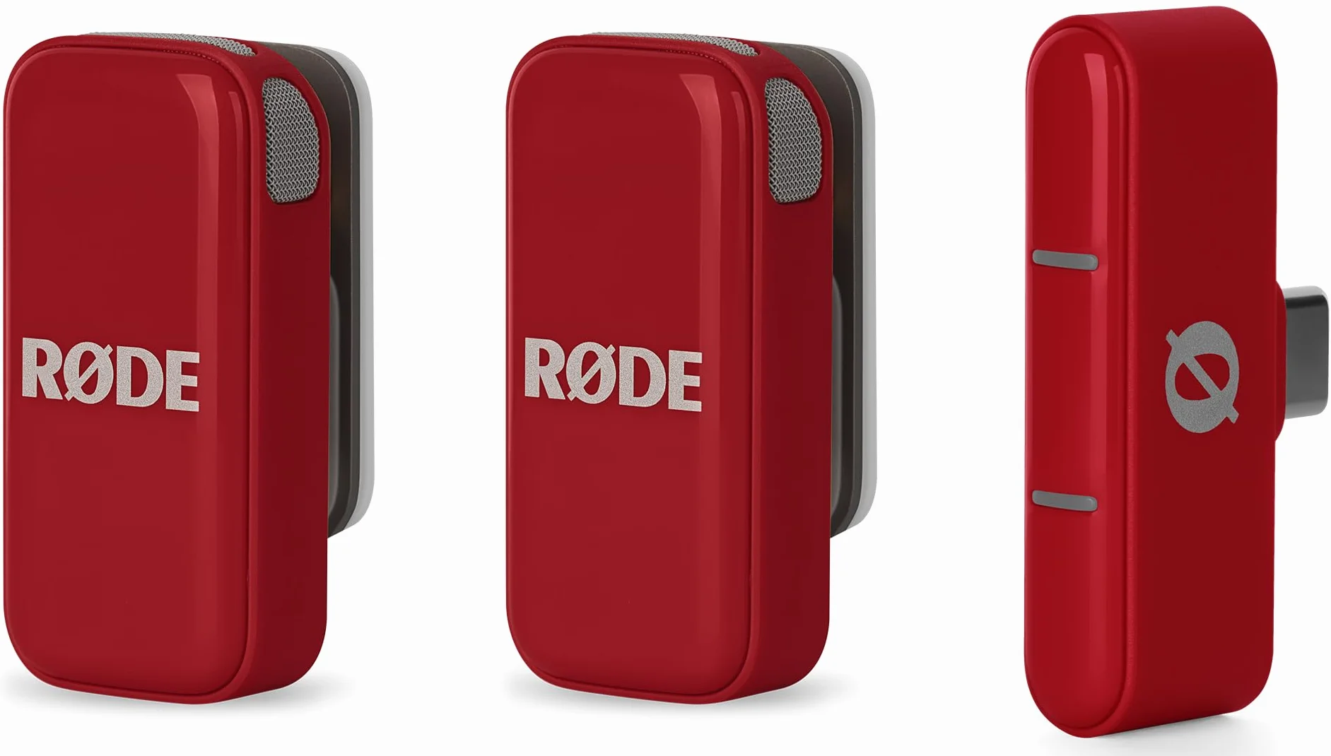 RØDE Wireless Micro - Micrófono inalámbrico Compacto, Dos micrófonos con Estuche de Carga para la creación de Contenido en Smartphone - USB-C, Rojo
