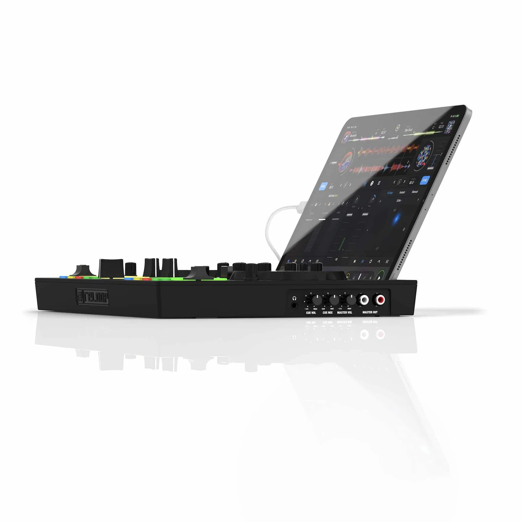 Reloop Buddy - Controlador DJ De 2 Canales Compacto Para Algoriddim Djay Pro En iOS, iPadOS, Android, Mac Y PC Con Pads De Rendimiento RGB, Paletas FX Y Control Neural Mix, Conexión USB, (Negro)