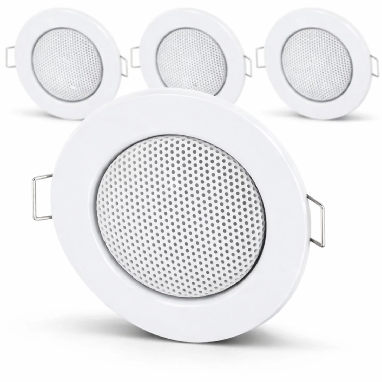 HAVA Juego de 4 altavoces empotrables metálicos, diseño halógeno, 60 mm