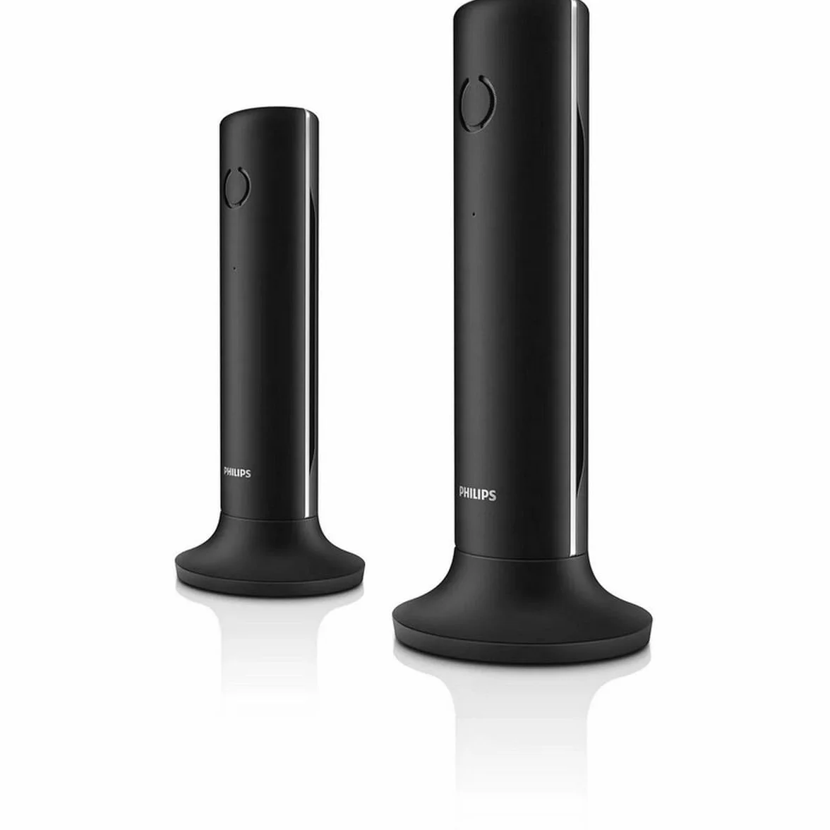 Philips M4502B/34 - Teléfono Fijo Inalámbrico, Pantralla 1,6'', Pantalla LCD, Retroiluminación, Altavoz Integrado, Manos Libres, HQ- Sound, Delgado y Compacto - Negro (Compatible: ES, IT, FR)