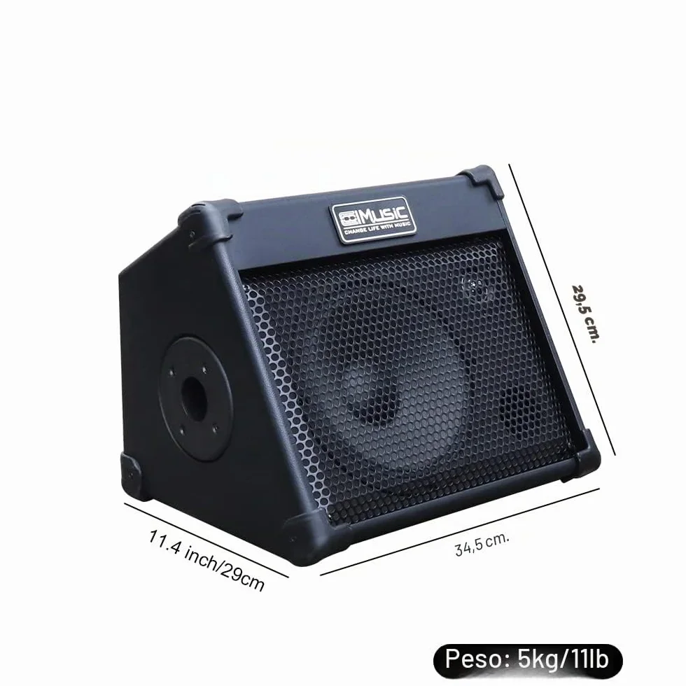 Coolmusic amplificador de guitarra acústica portátil de 40 W con entrada de micrófono, Bluetooth integrado, batería recargable con rendimiento de hasta 8 horas