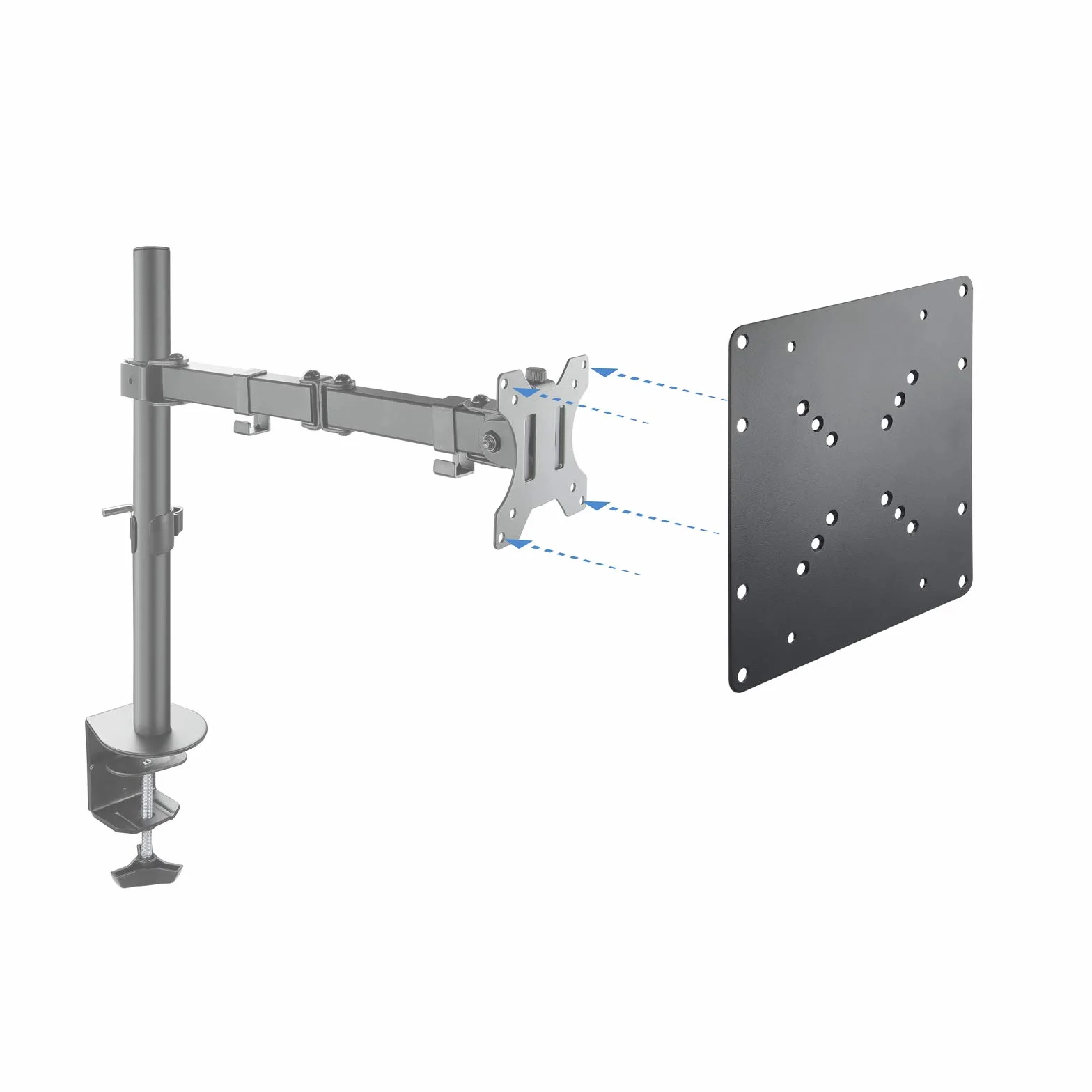 TOOQ VMA0200-B Adaptador VESA 200x200 Universal Ampliación Pantallas 23"-42" 30 kg Negro