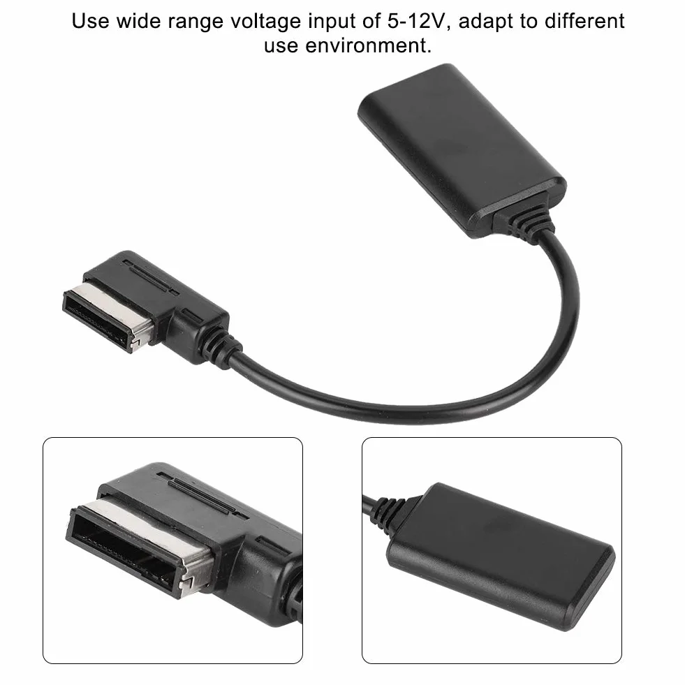 Aramox Cable de Audio, Bluetooth5.0 AUX Adaptador de Interfaz de m¨²Sica Cable de Audio Se Adapta a AMI MMI MDI, Negro