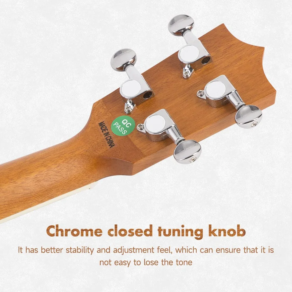 Mulucky Banjolele,BU8017,Juego de 4 cuerdas para ukelele de banjo, parte trasera cerrada de madera maciza, kit para principiantes con barra de armadura y bolsa de armadura