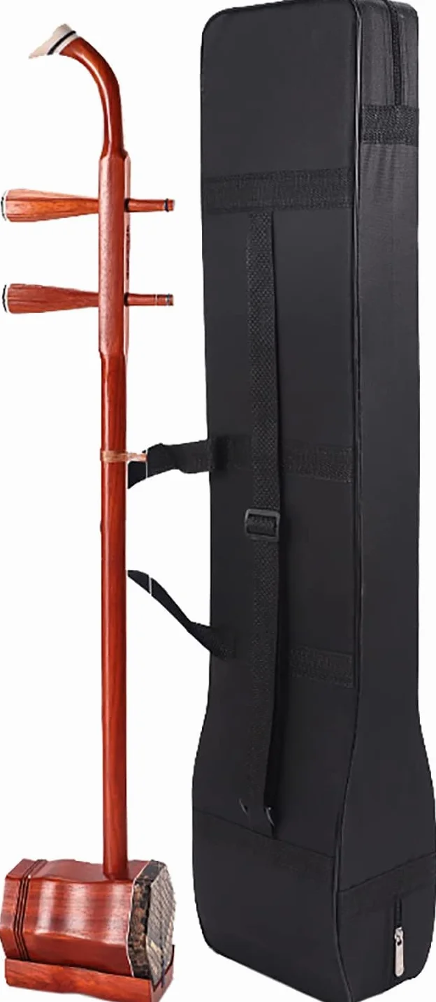 Erhu Violín chino de 2 cuerdas Instrumento Musical de violín de 2 cuerdas chino Zhonghu de ébano profesional