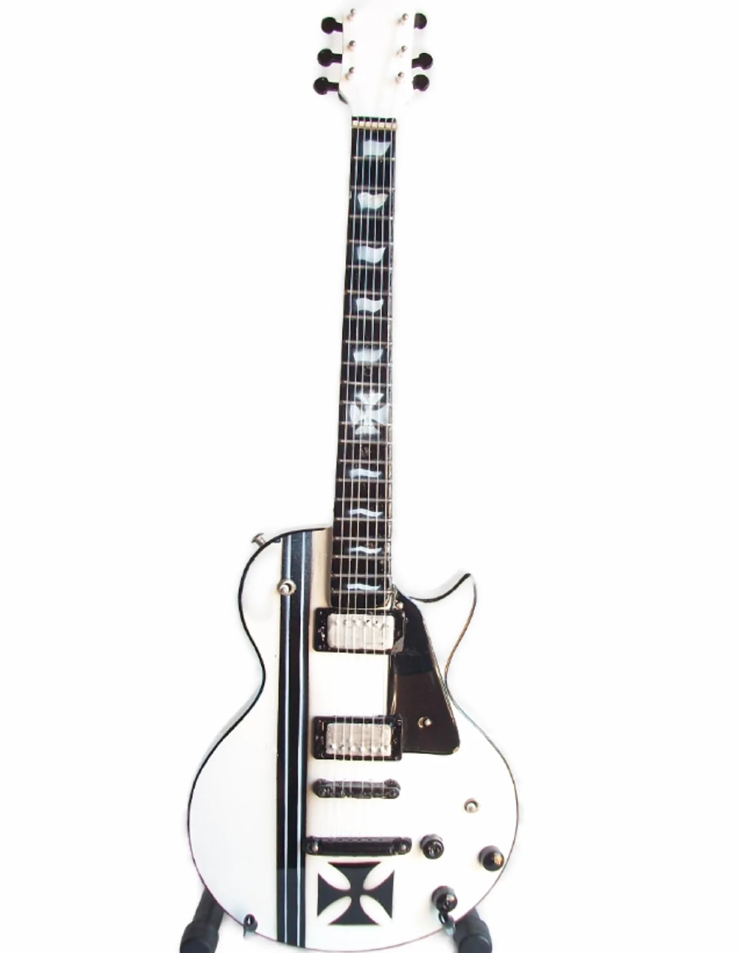 Guitarra miniatura Iron Cross blanca de James Hetfield de Metallica