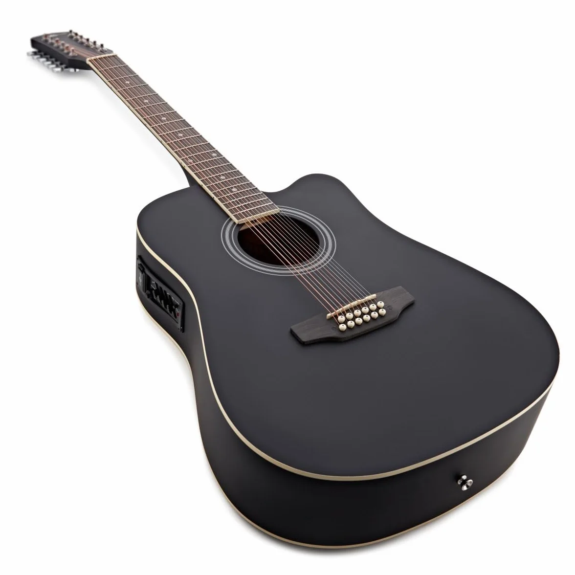 Guitarra Electroacústica Dreadnought de 12 Cuerdas de Gear4music Negro
