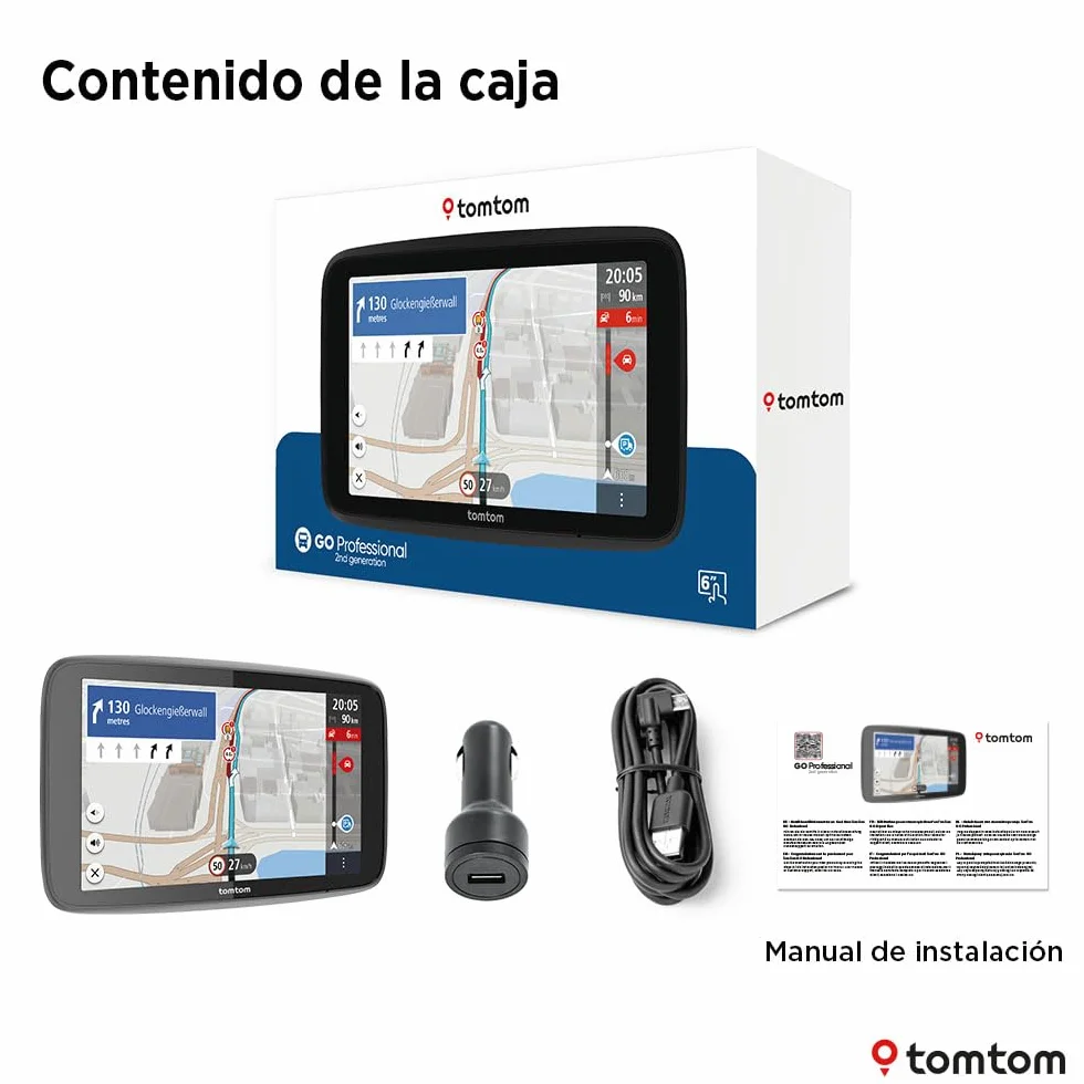 TomTom GO Professional 2.ª generación navegador para camión 6" pantalla táctil capacitiva mapas Europa tráfico tiempo real