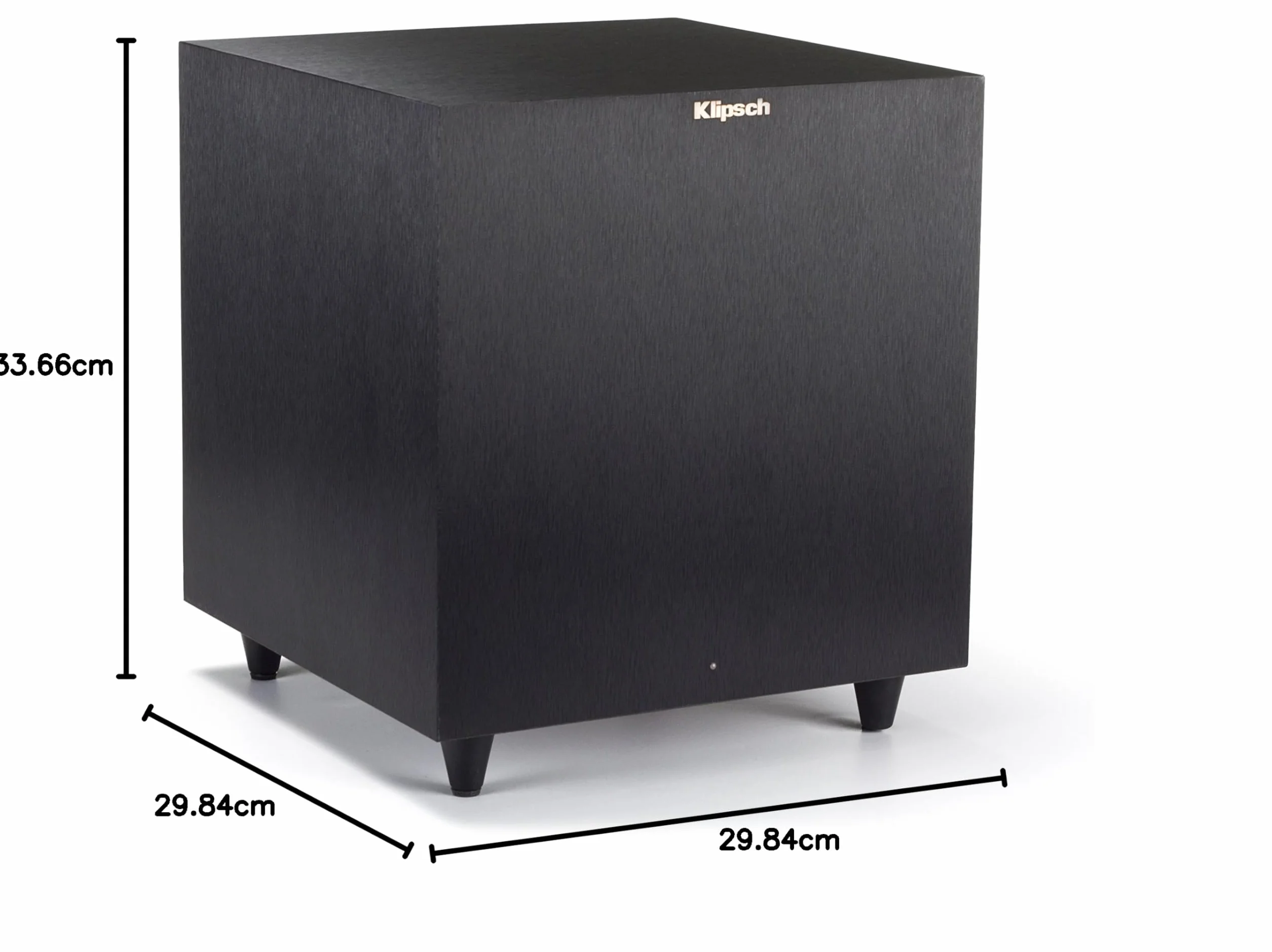 Klipsch - Altavoz envolvente de subwoofer, 150 vatios de potencia máxima, Reference R-8SW, (vinilo negro cepillado, 8 pulgadas)