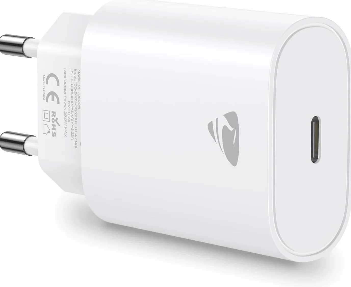 Aioneus Cargador USB C 20W Cargador iPhone Carga Rápido, PD 3.0 USBC Enchufe Pared Adaptador Tipo C Cabezal para iPhone 17 16 15 14 13 12 11 Pro MAX XR XS 8 7, iPad, Samsung