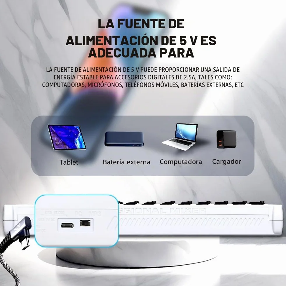 BOMGE Mezclador de audio profesional, 12 canales, Bluetooth, USB, alimentación de 48 V, entradas XLR/RCA, efectos DSP
