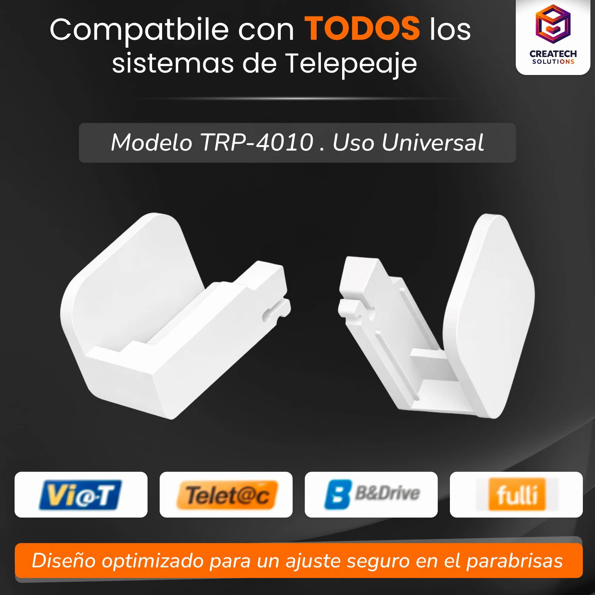 Soporte Peaje Universal Via-T B&Drive Teletac Full-i TRP-4010 4Uds