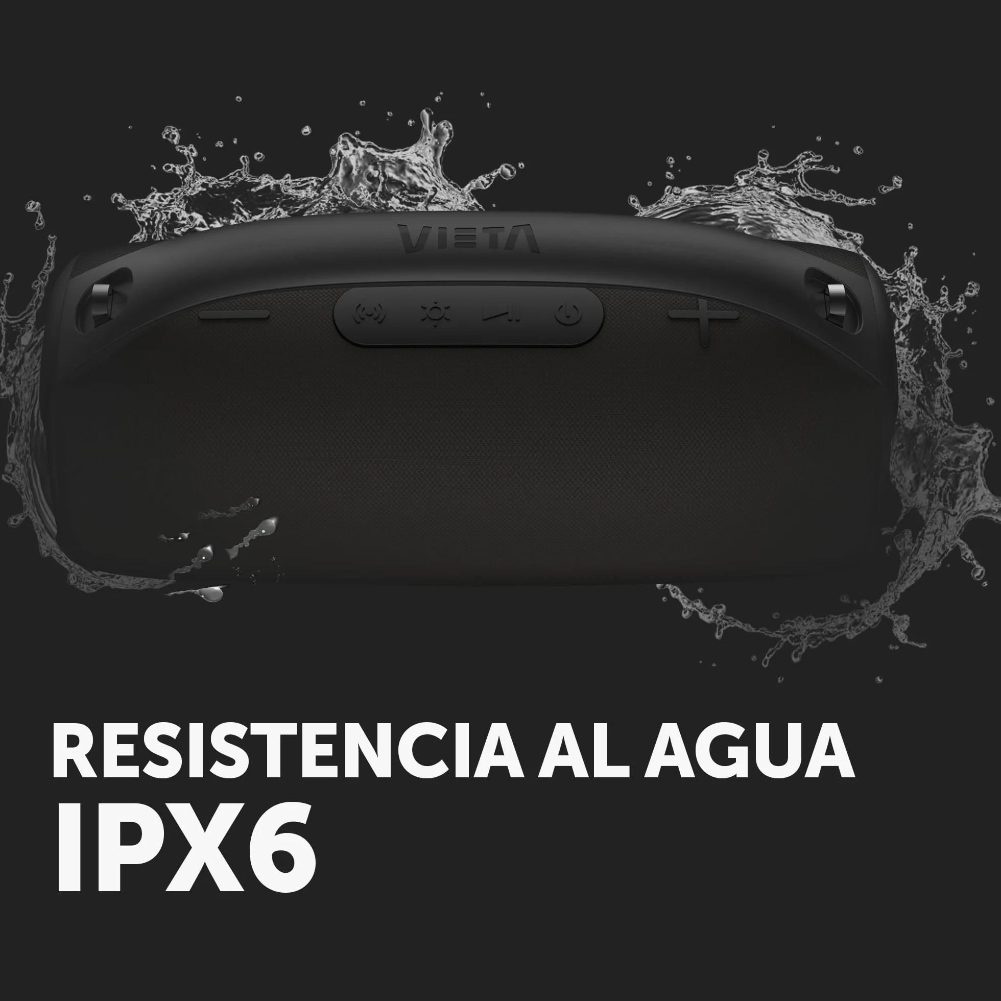 Vieta Pro Mini Thunder 2 Altavoz Bluetooth Potente 100W IPX6 Impermeable, 15h Batería, Luces RGB, Sonido Estéreo TWS