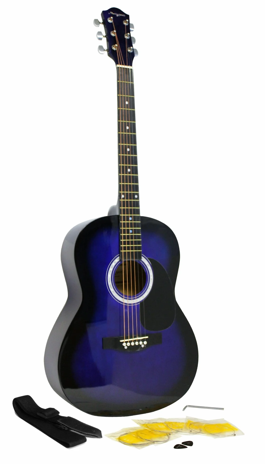 Martin Smith W-100-BL-PK - Paquete de guitarra acústica con cuerdas
