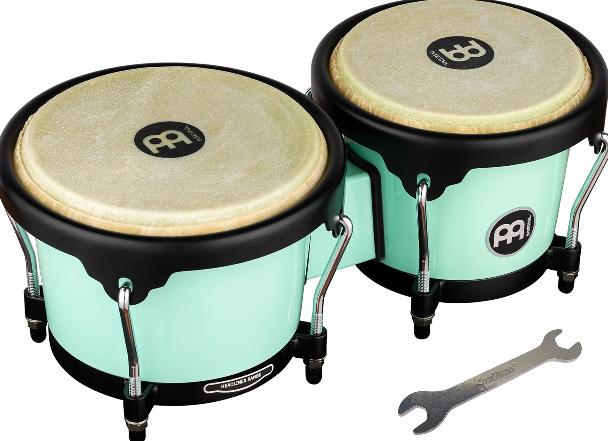 MEINL Percussion Headliner Bongo - Journey Series - Special Edition - 6 1/2" Macho & 7 1/2" Hembra - Seafoam Green (HB50SF)
