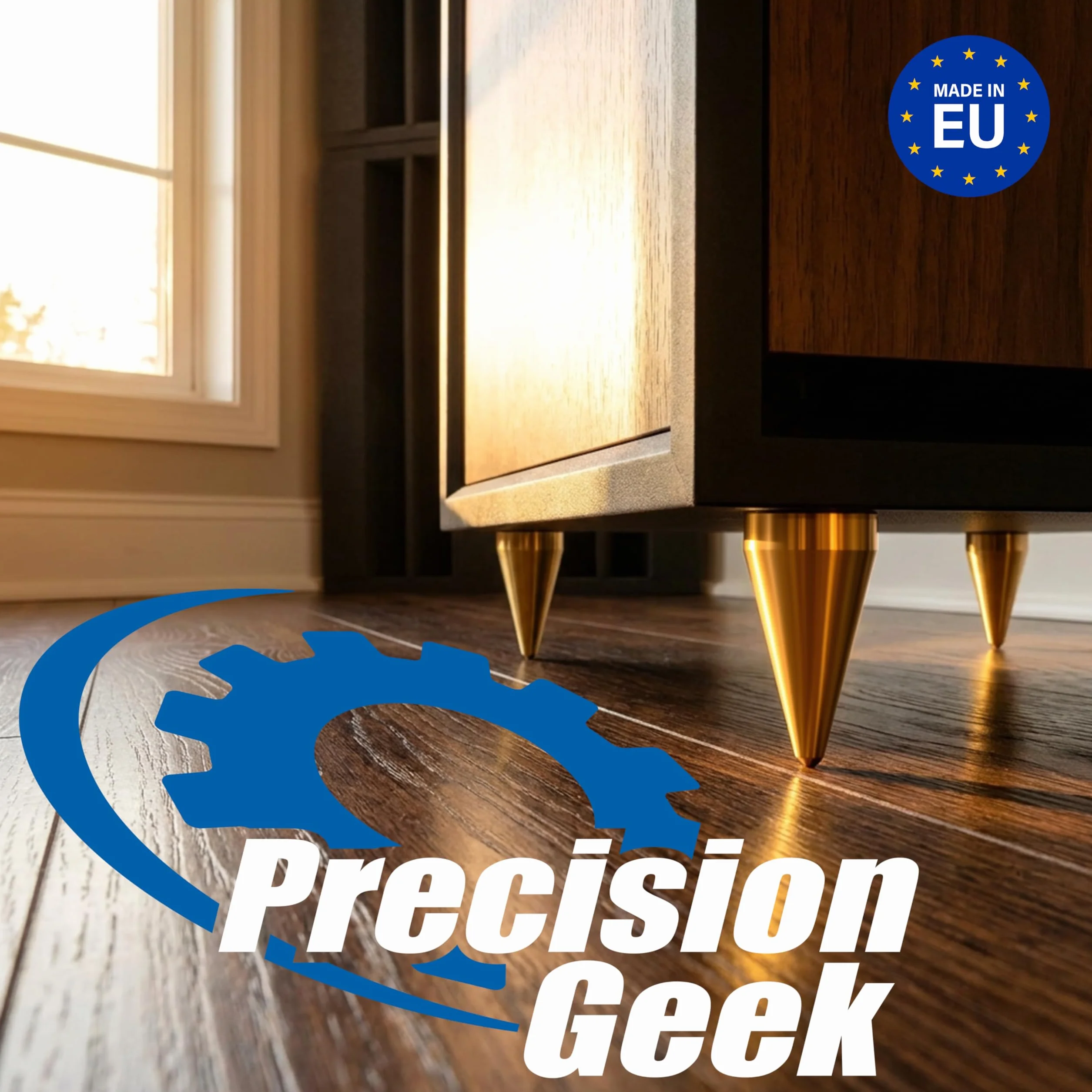 PrecisionGeek Puntas de desacople para Altavoces M8 Latón Conjunto de Cuatro