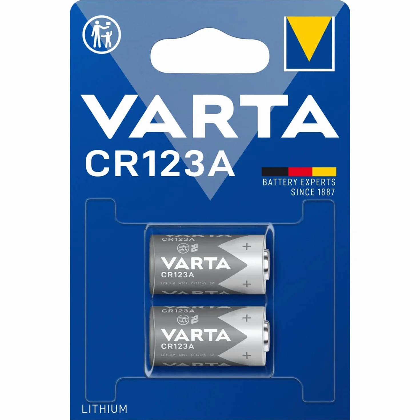 Varta CR123A Pila de litio 3 V, blíster de 2 unidades