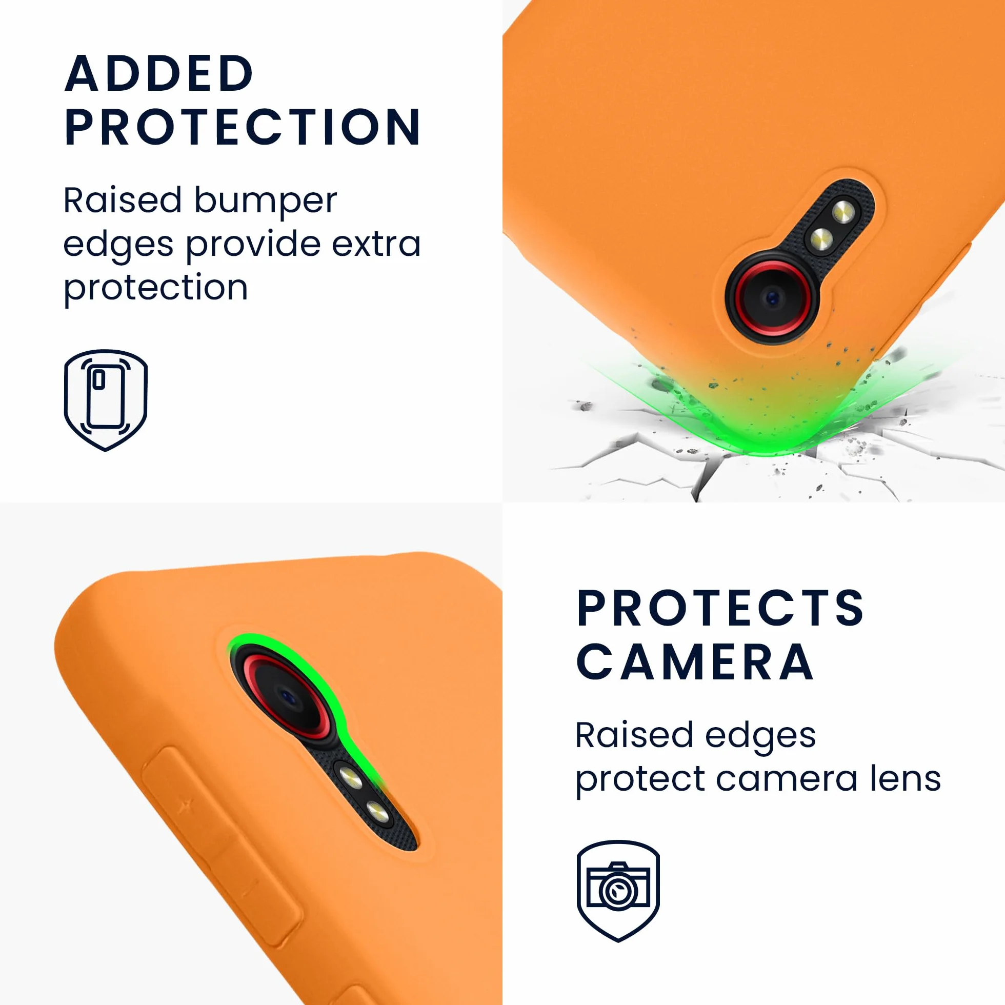 kwmobile Funda Samsung Galaxy Xcover 5 Carcasa TPU Silicona Naranja