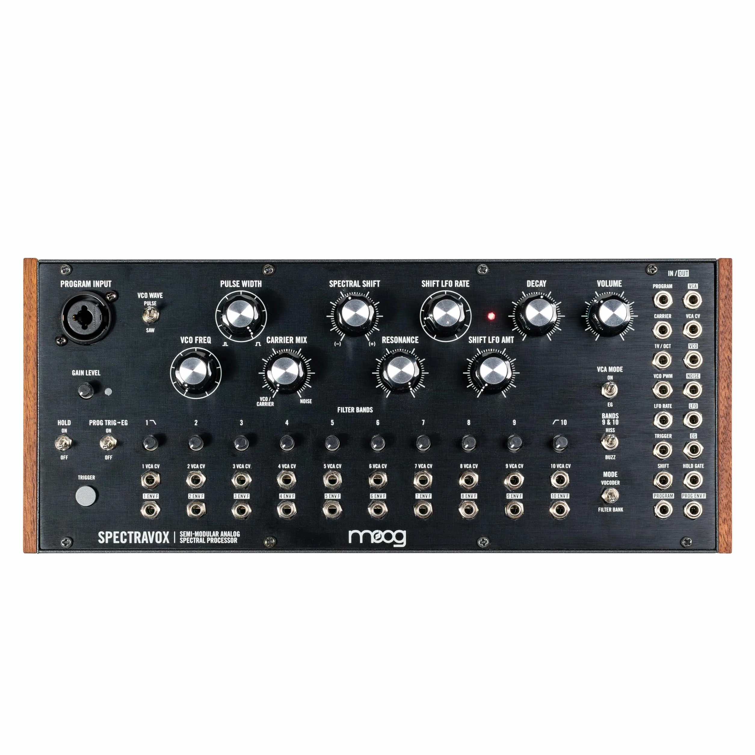 MOOG Spectravox - Procesador Espectral Analógico Semimodular con Banco de Filtros CV/Vocoder, Oscilador Controlado por Voltaje y Salida de Auriculares