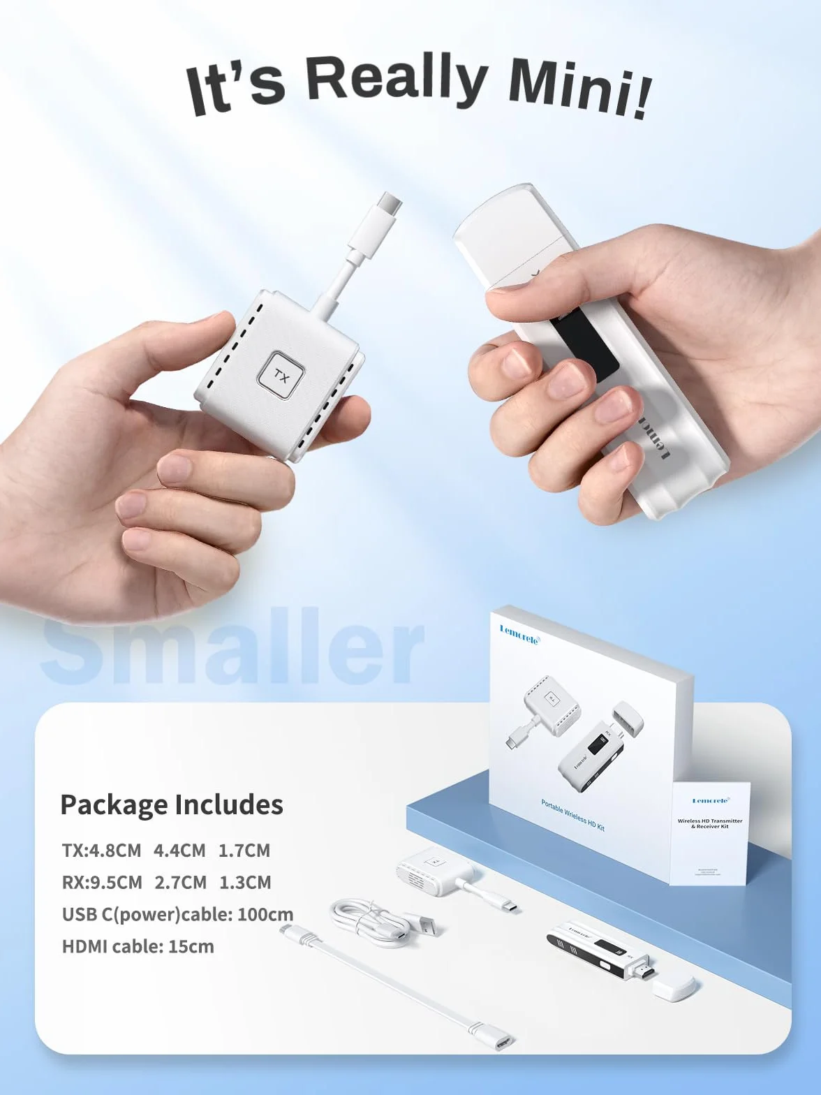 Lemorele HDMI Inalámbrico Transmisor y Receptor 5G 50M Wireless FHD Emisor