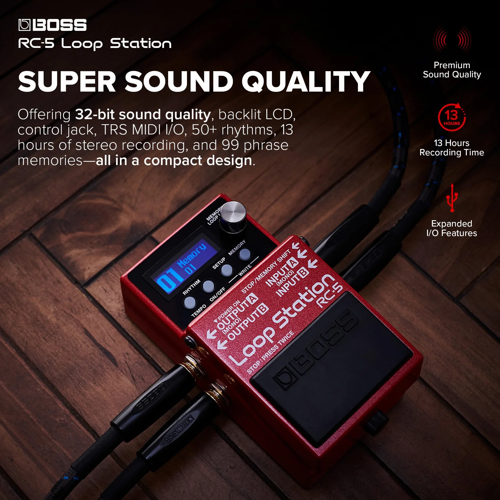 Boss RC-5 Loop Station - Pedal compacto para grabadora de frases