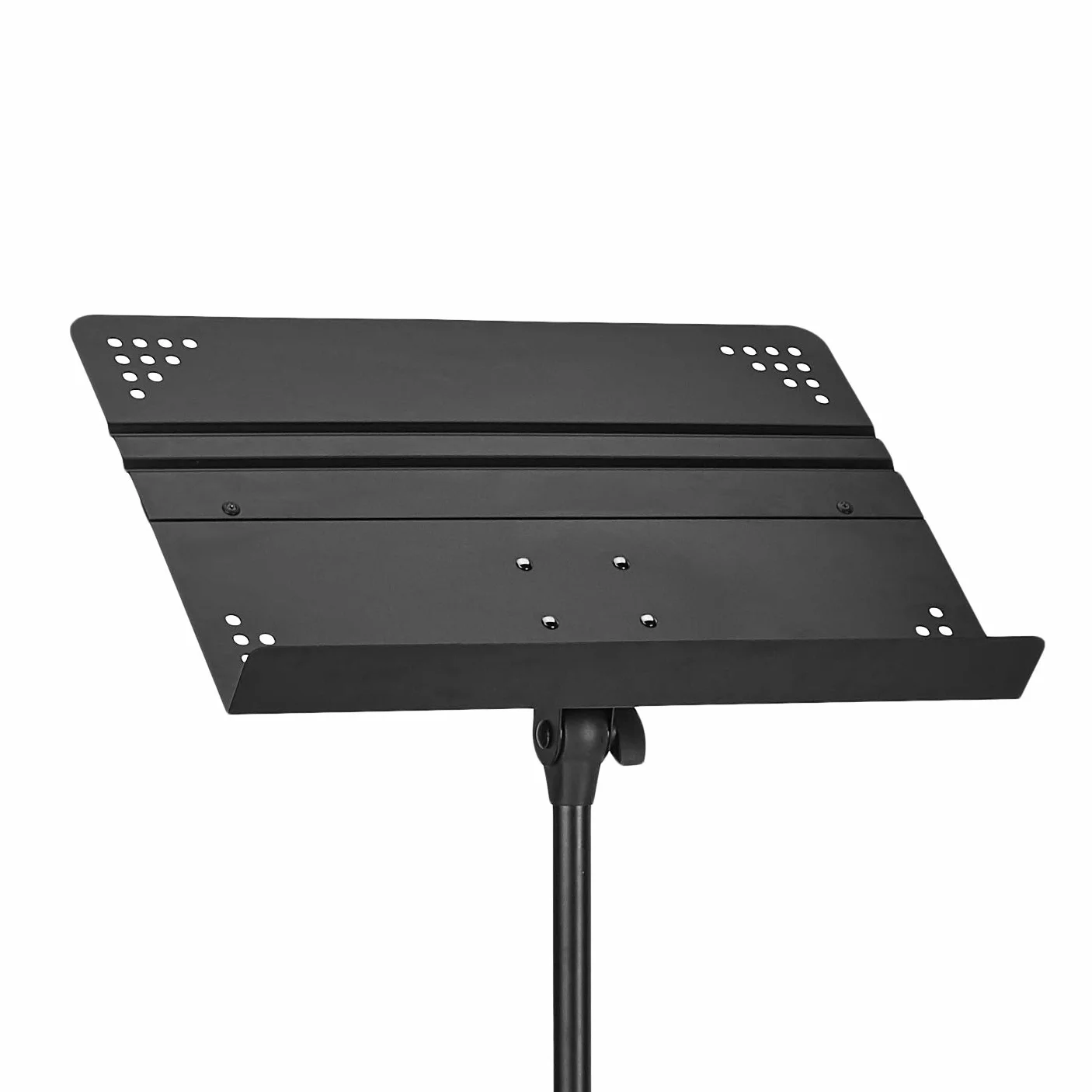 Amazon Basics Pupitre de Partituras de Orquesta Plegable Profesional, Altura Ajustable de 79.7 a 139.9 cm, Uso de Pie y Sentado, Base de Trípode, Compacto y Transportable - Negro