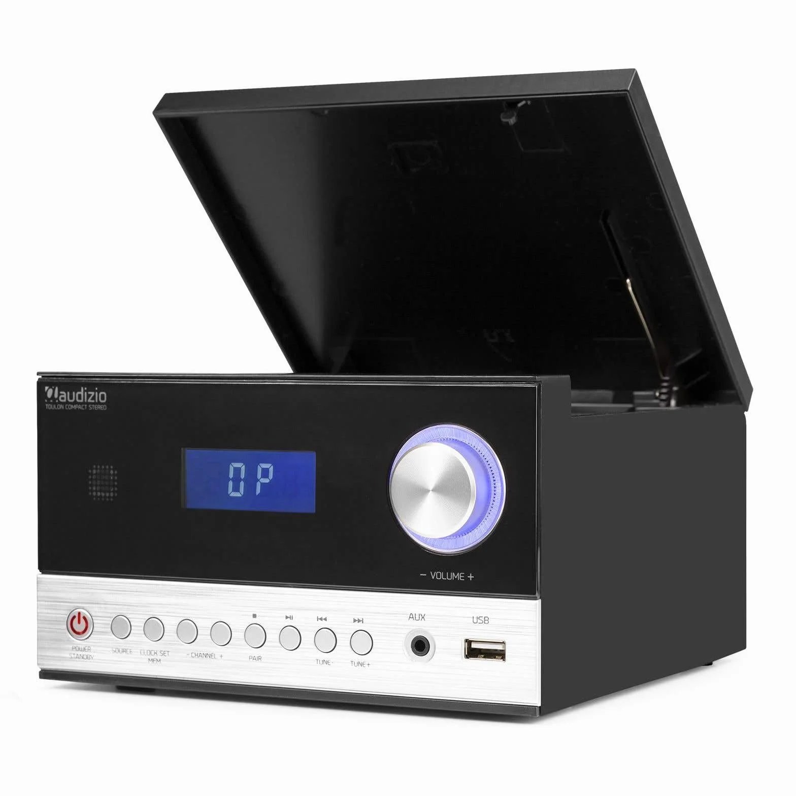 Toulon Micro HiFi Sistema Estéreo Compacto con Bluetooth, CD, USB, Radio FM Digital 30 Presets, Altavoces Bass Reflex
