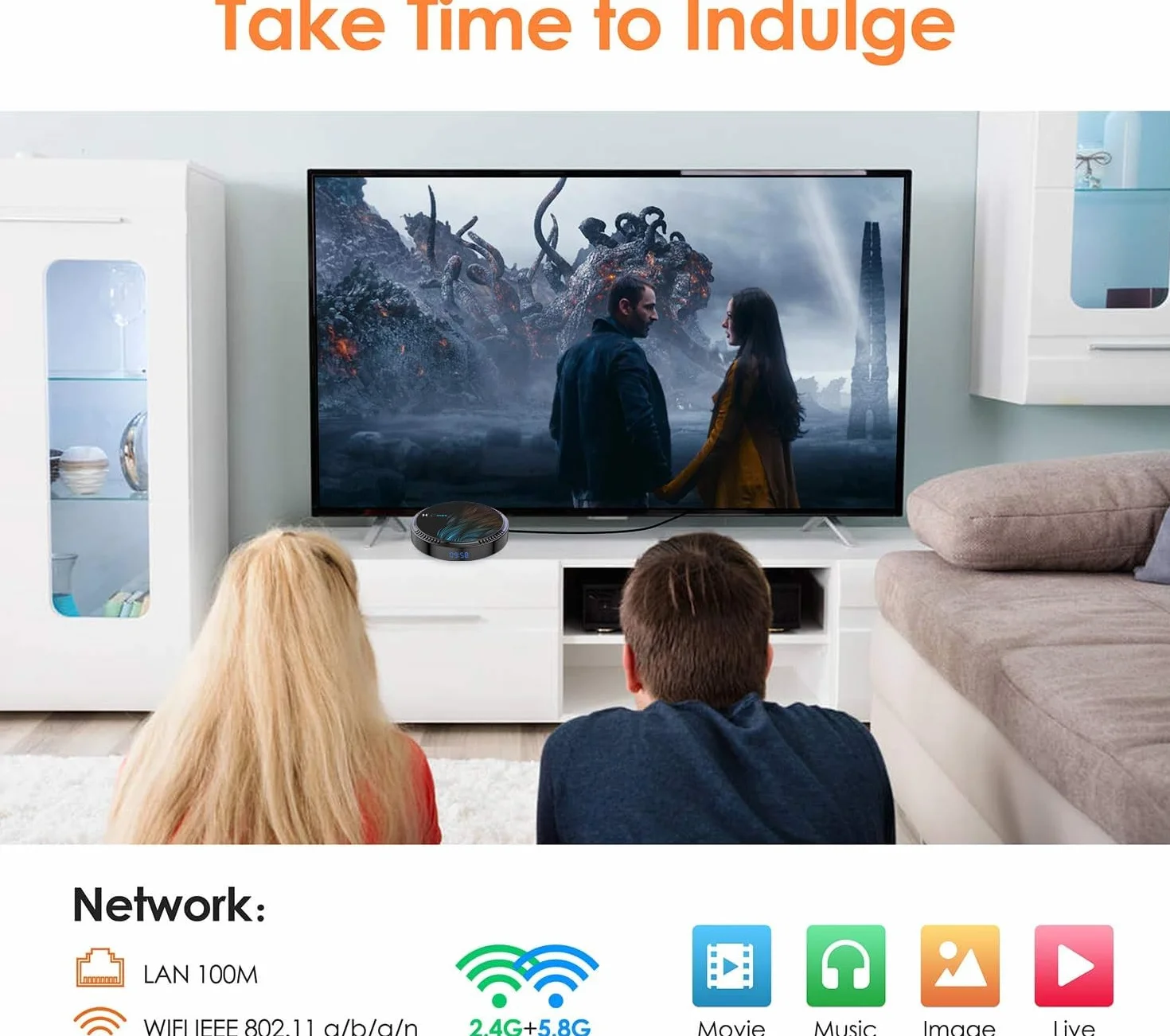 HK1 MAX Android 12.0 TV Box 2GB RAM 16GB ROM Quad Core 64bit Cortex-A53 Dual Wi-Fi BT4.0 4K HDR