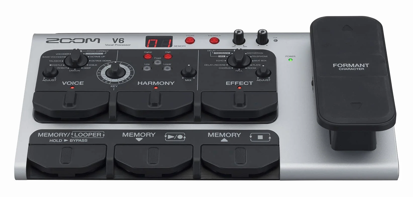 Zoom V6-SP Procesador de voz, pedal de efectos vocales, Formant Pedal, armonizador, looper, 10 efectos, para estudio y actuaciones en directo