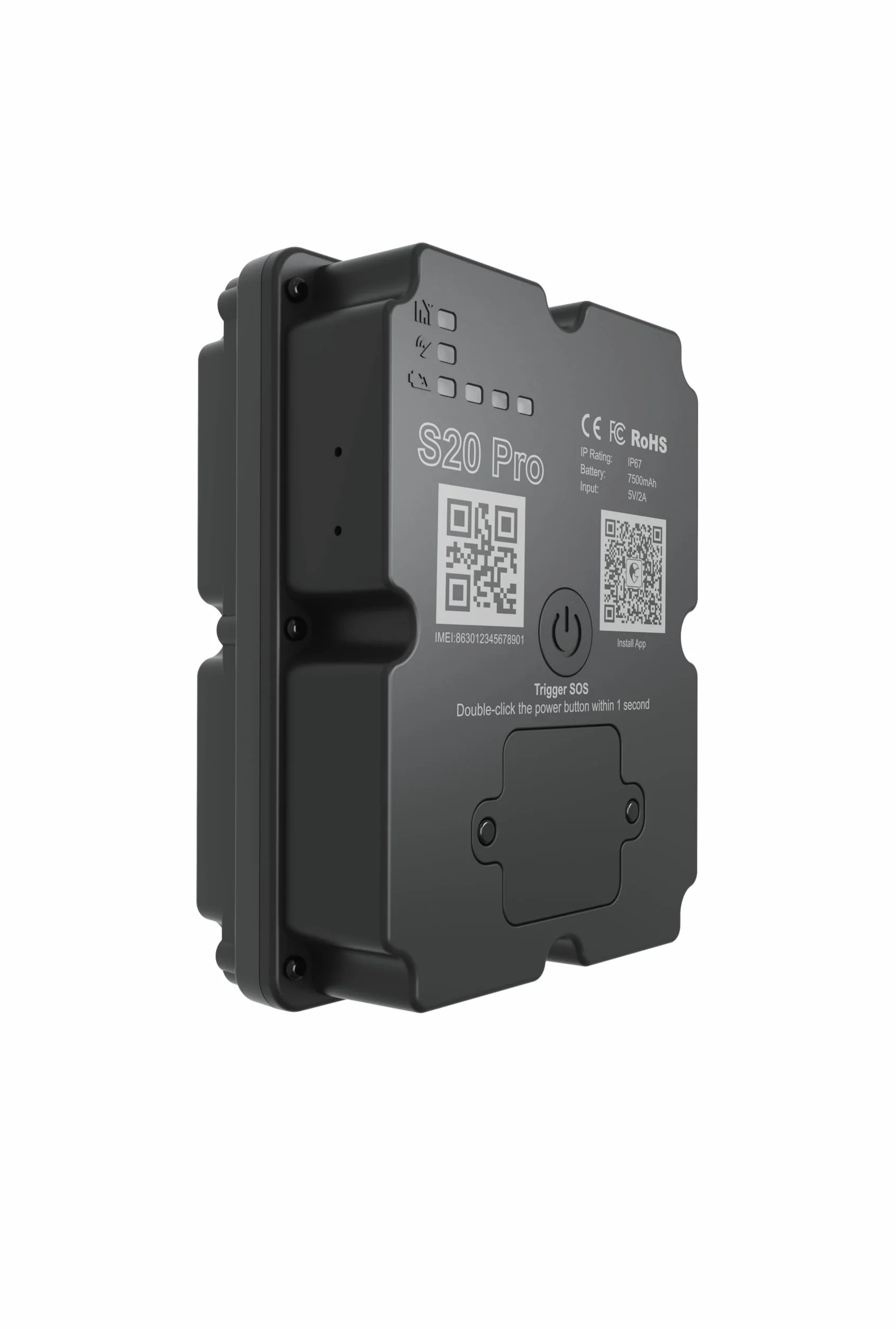 Localizador GPS S20-PRO Rastreador para Coches Motos y Perros 7500mAh Alarma Antirrobo Seguimiento Global en Tiempo Real