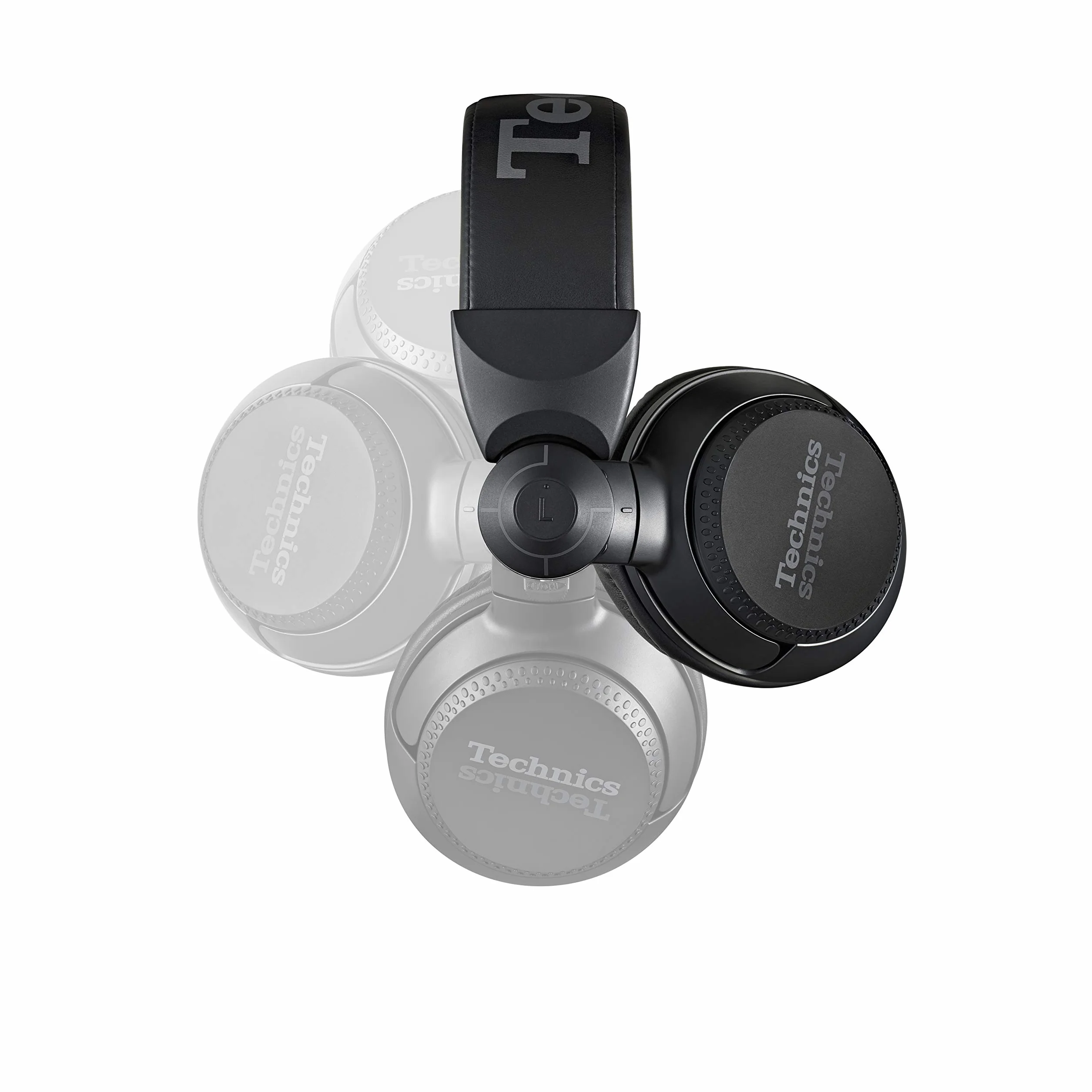 Technics EAH-DJ1200 Audífonos Profesionales para DJ, Supraaurales con Cable, Cerrados, Almohadillas Giratorias de 270°, Diseño Plegable y Cable Desmontable de 3 m, Color Negro