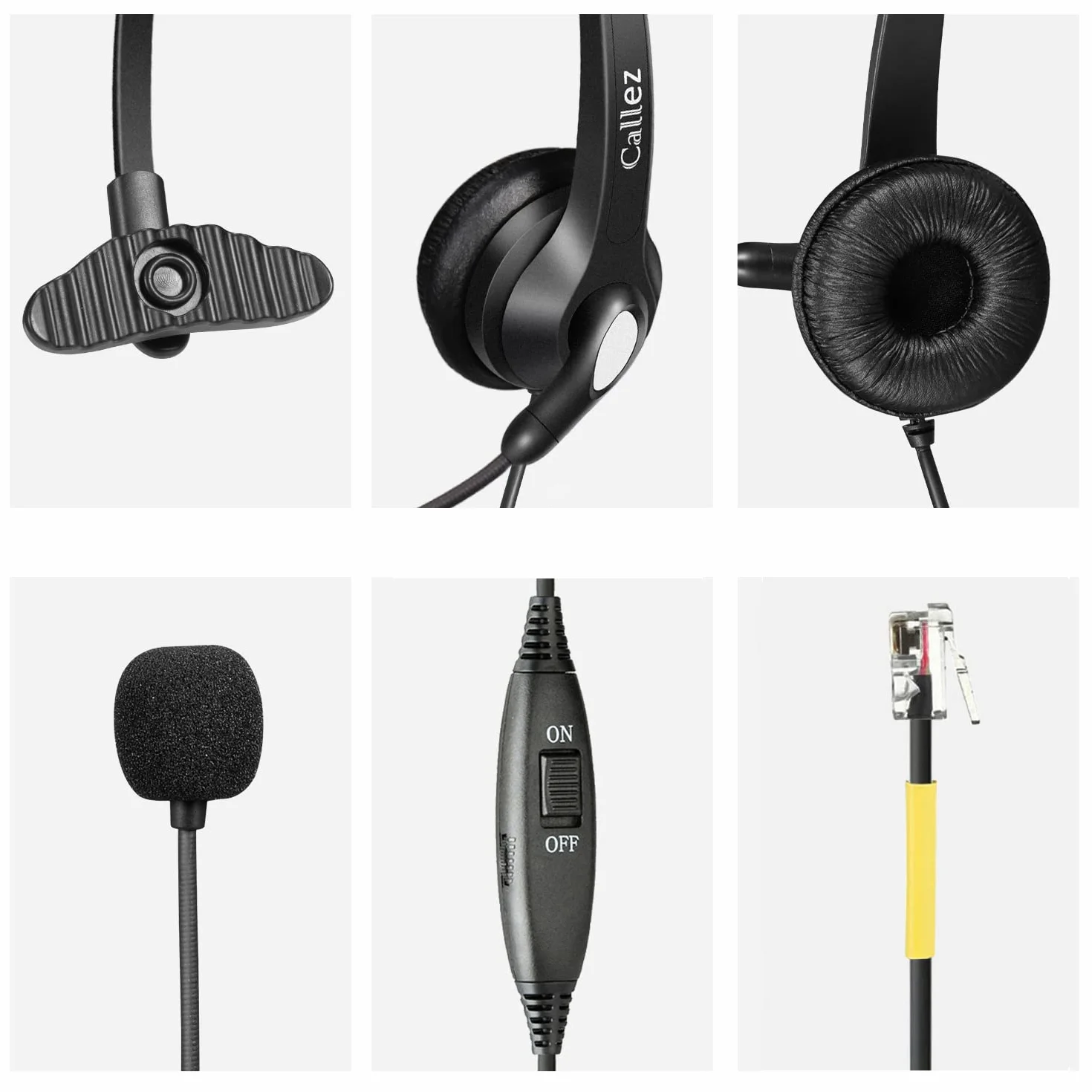Auriculares Teléfono Fijo RJ9 Mono con Cancelación de Ruido para Grandstream GXP2130 2160 2170 1610 1625 1630 Yealink SIP-T41P T21P T23G T46 Snom D725 Avaya 1608
