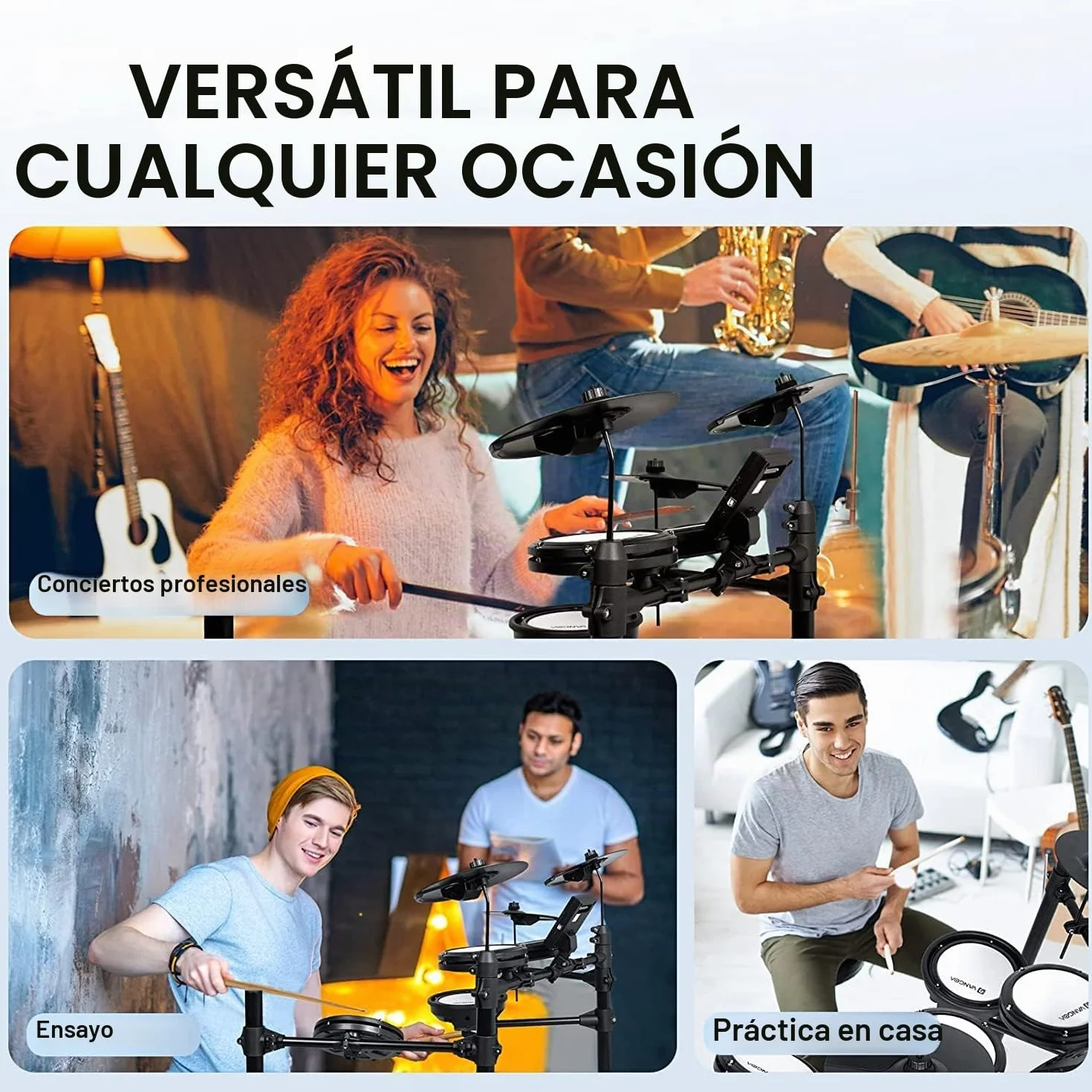 Coolmusic 100W Bluetooth Amplificador de Monitor Personal Amplificador de Tambor eléctrico Altavoz, Teclado y Altavoz de Guitarra acústica