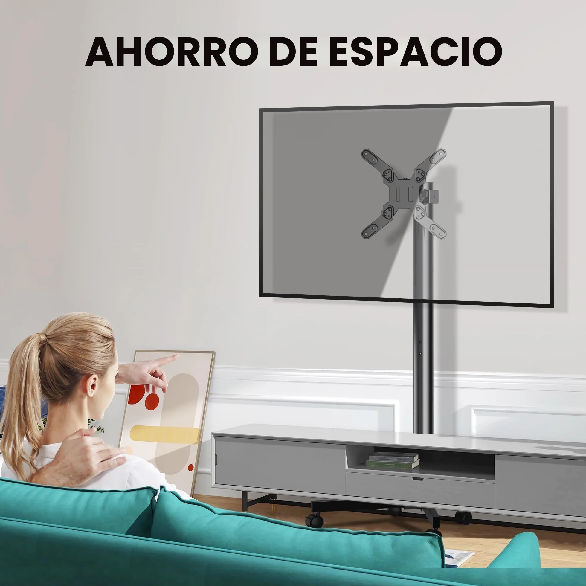 XINLEI Soporte TV con Ruedas para Televisores de 13 a 50 Pulgadas, Altura Ajustable, Inclinación 30°, VESA 200x200 mm, Modelo ML1350
