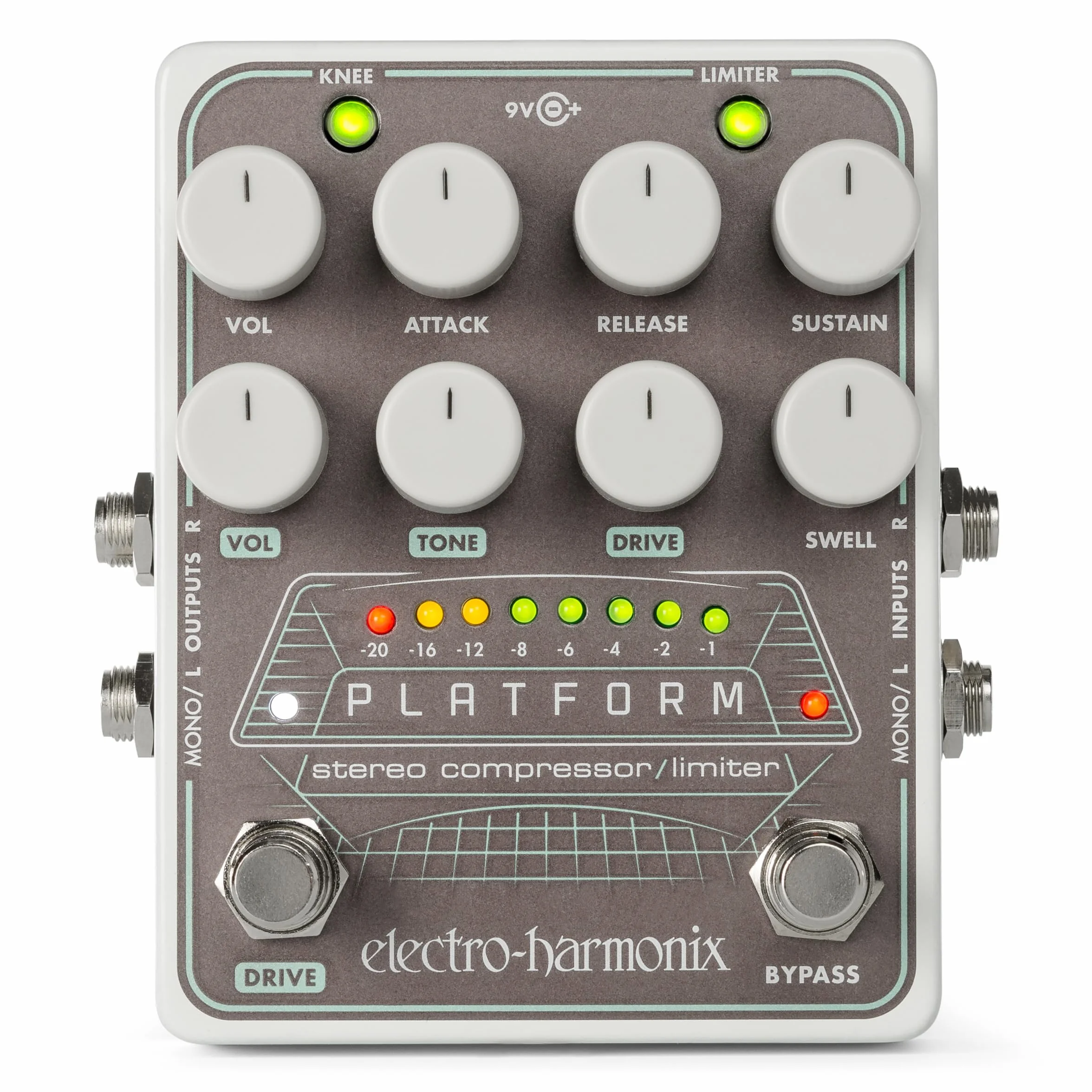 Electro Harmonix Platform Stereo Compressor/Limiter for Guitar, Gris