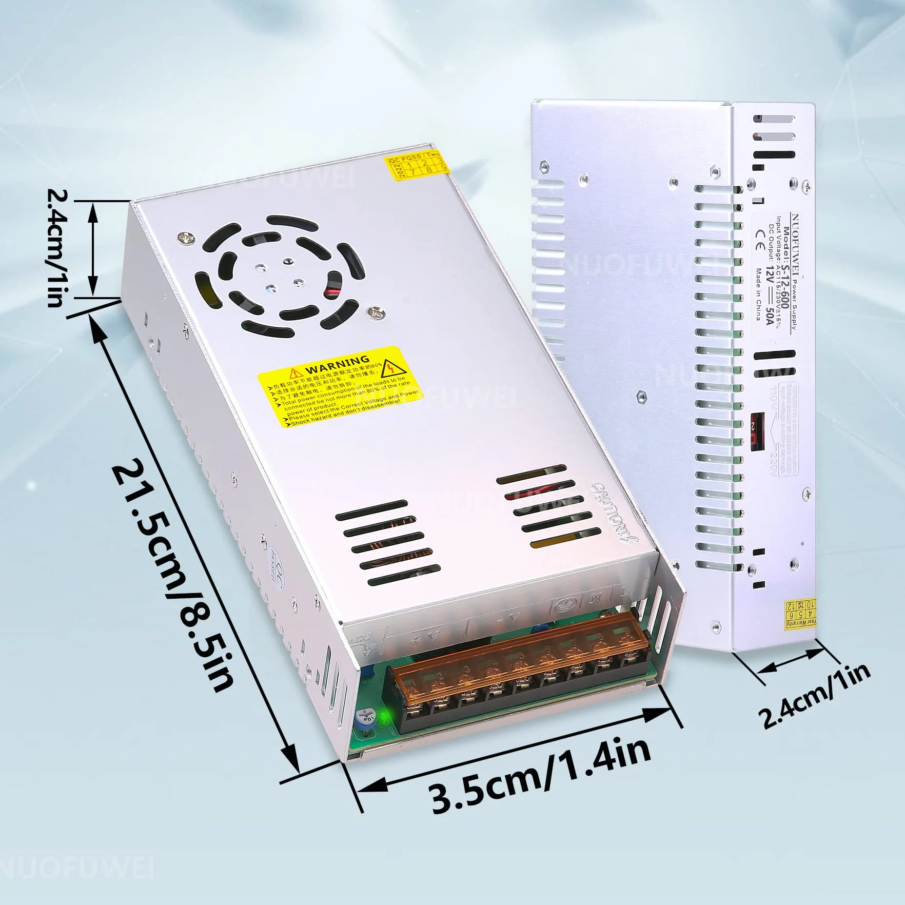 DC 12V 50A 600W Fuente de alimentación transformador 110/220V CA a CC 12V 600W Fuente Alimentación para LDE lámpara Motor Bomba CCTV Cámara de Seguridad Car Stereo Impresora 3D y Más 12V Dispositivo