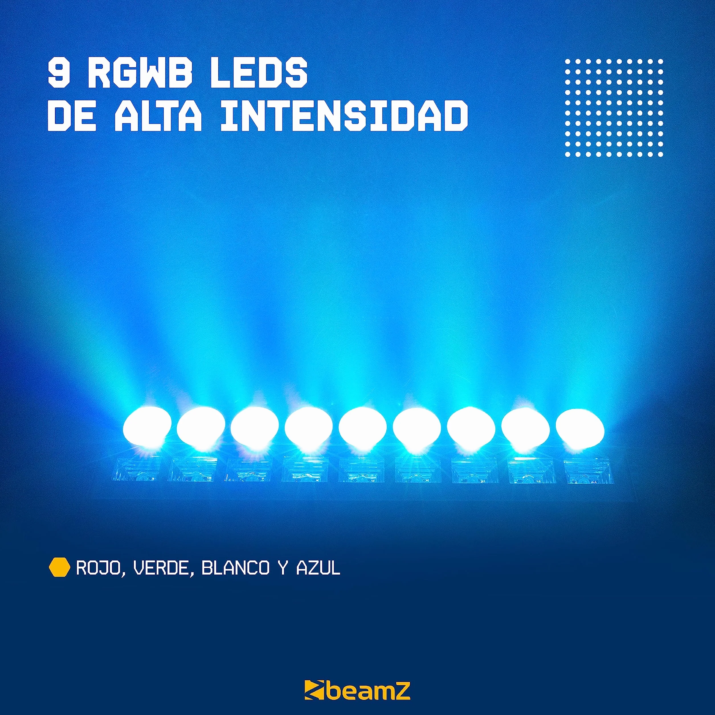 Beamz LCB99 Barra de Luces LED RGBW & UV 18 Leds - Modos DMX 8 Canales, autónomo y Maestro/Esclavo, Efecto estroboscópico, Pantalla LED, Kit de Montaje, Ideal para espectáculo de Luces Nocturno