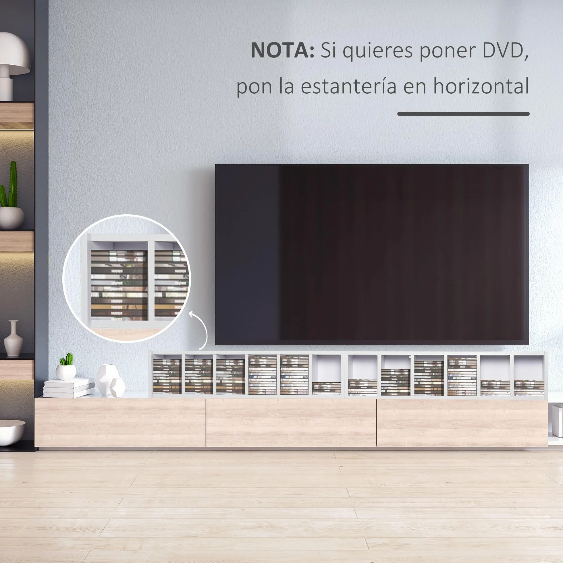 HOMCOM Set de 2 Estanterías para CDs y DVDs, Soportes para CD Estrechos con 12 Compartimentos, Estantes Ajustables, Estanterías para Salón, Oficina, 21x22,5x88,5 cm, Blanco