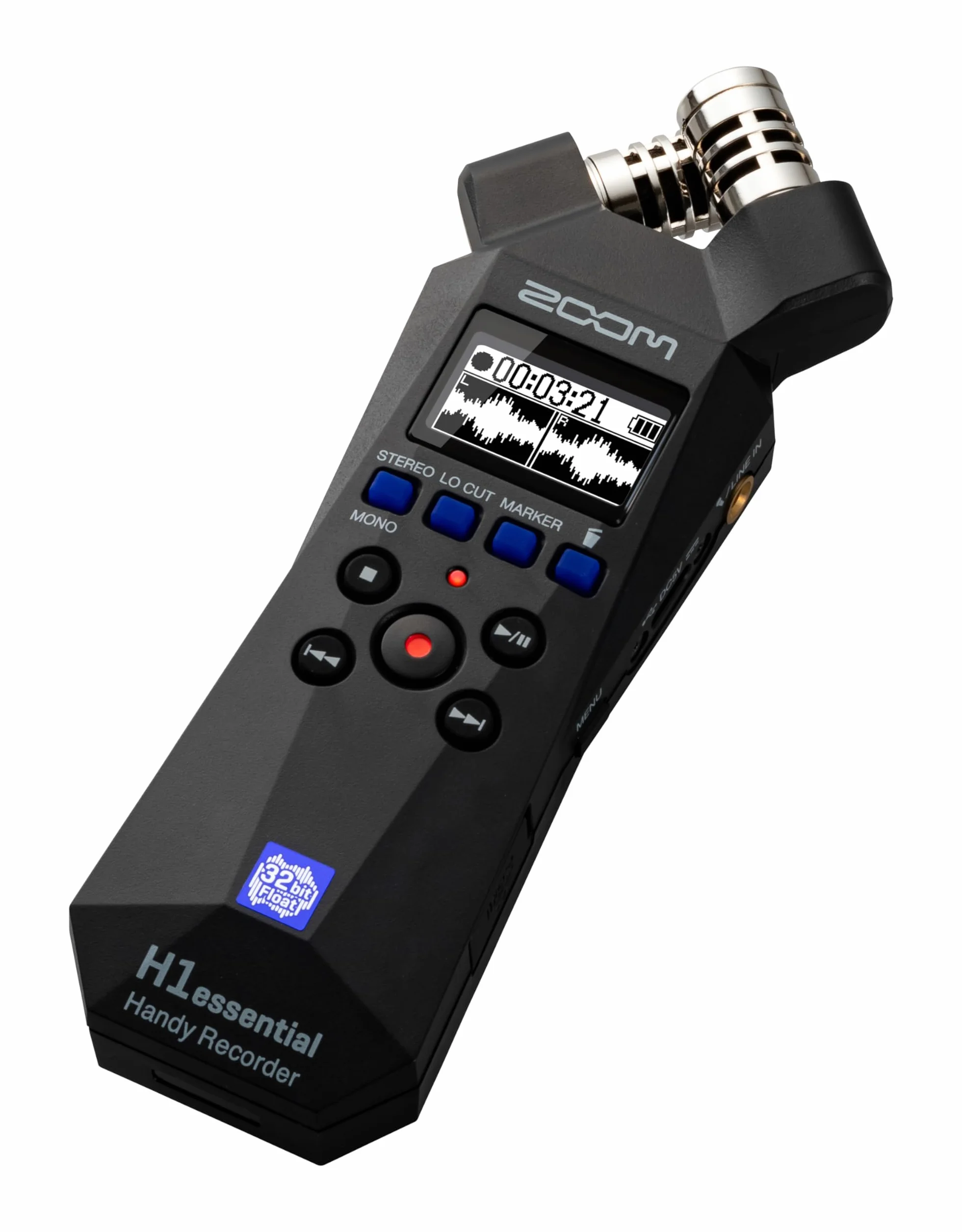 Zoom - H1essential Grabadora dictáfono portátil estéreo a 32-bit con Coma Flotante, accesibilidad, micros X/Y, micrófono USB, para músicos, podcasters, cineastas