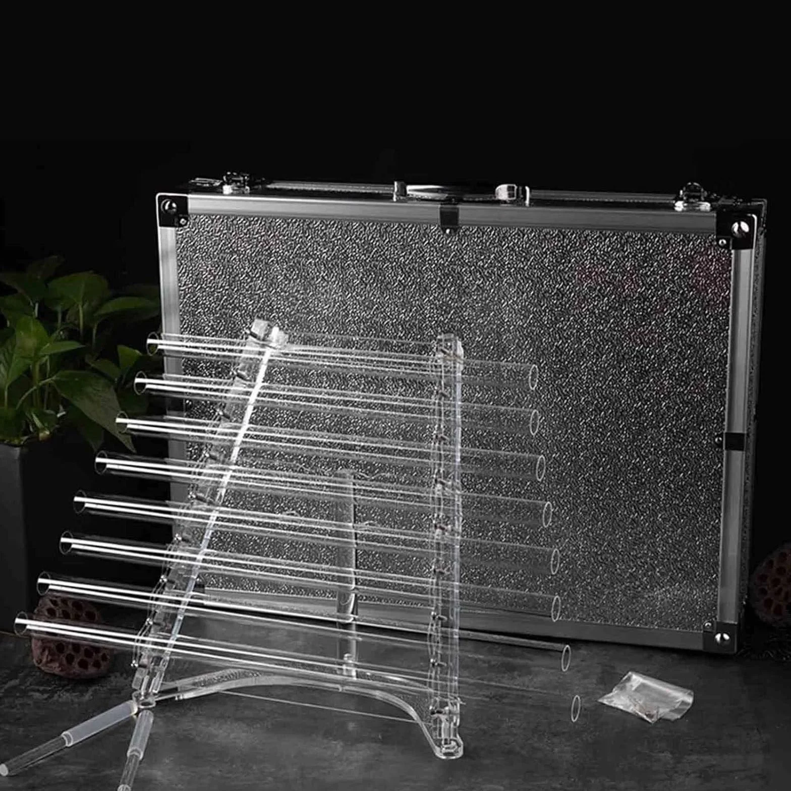 Arpa Cristal Cuarzo con Diseño 432 Hz para Terapia Sonido,Arpa De Cristal Cuarzo 8 Notas 432 Hz con Patrón Flor Vida,con 8 Notas Y Caja Aleación Alúmina,para Baño De Sonido Y Meditación 432hz