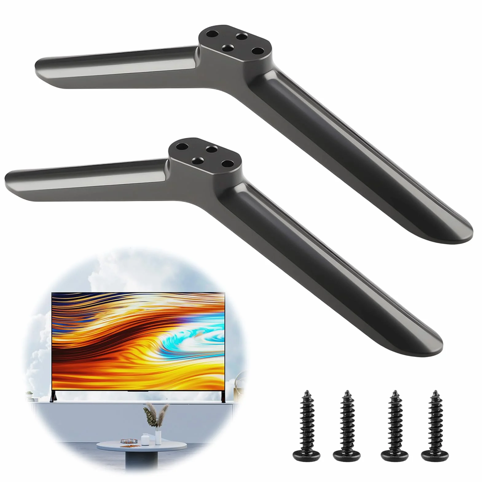 Soporte Universal para TV De 32 a 50 Pulgadas Patas Universales para Soporte De TV con Almohadillas Antideslizantes Y Juego Tornillos Base Soporte TV Universal para Televisores para Samsung LG TCL